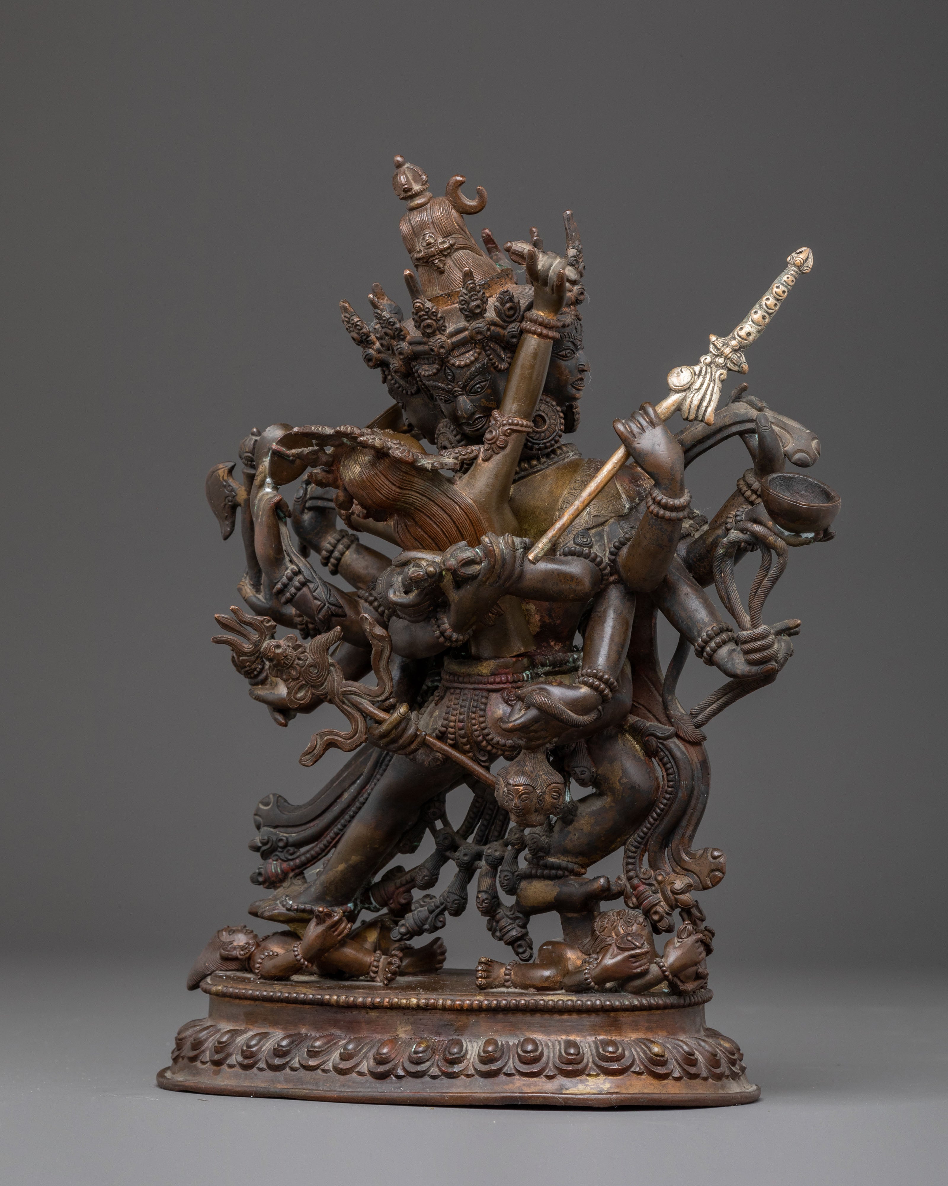 Oxidized Copper Chakrasamvara Statue | Antique Finish