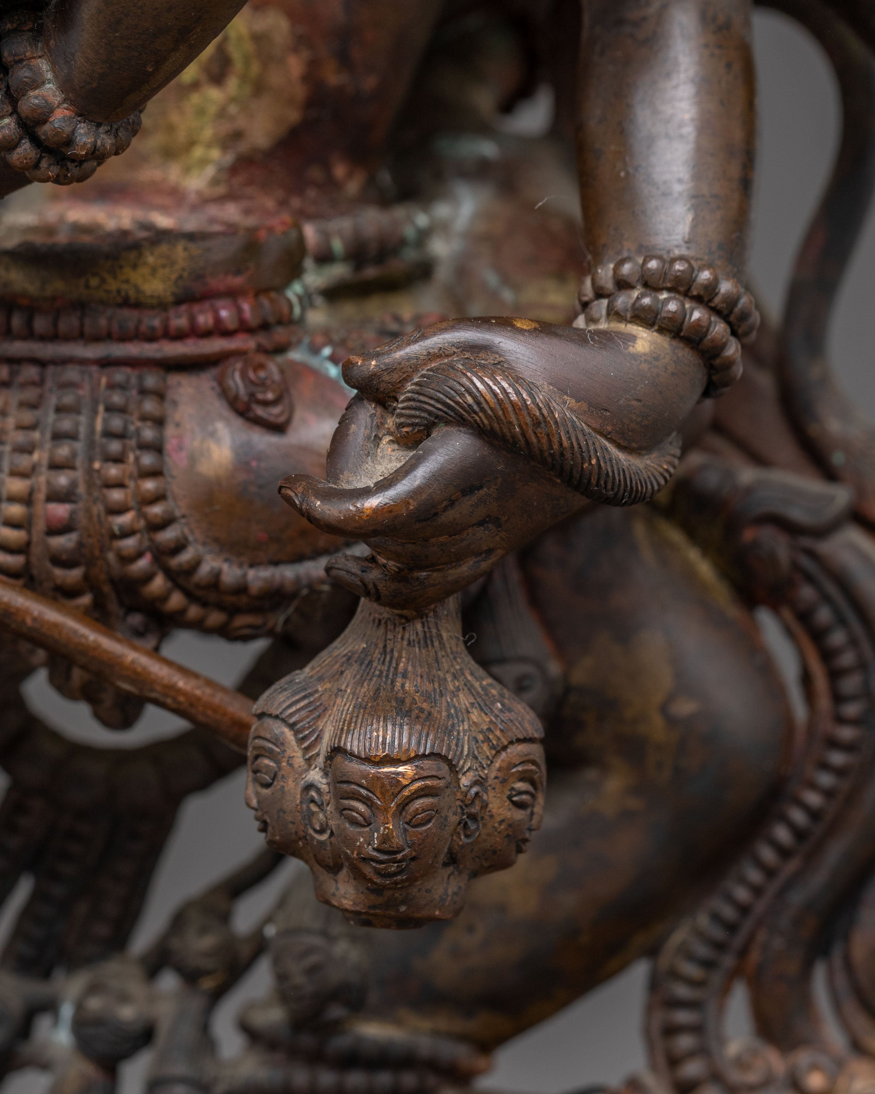 Oxidized Copper Chakrasamvara Statue | Antique Finish