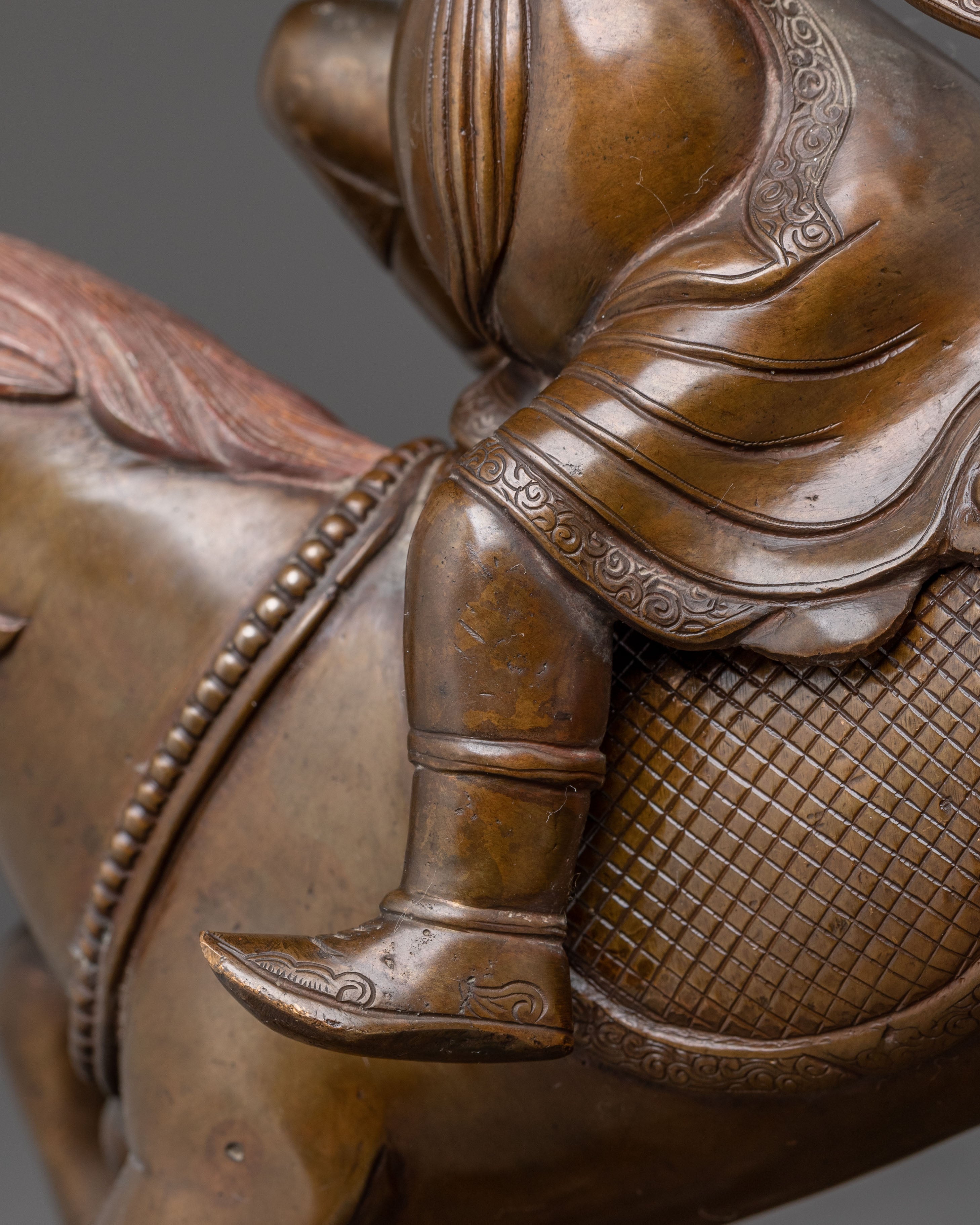 Oxidized Copper Damchen Garawai Nagpo Statue – Dharma Protector