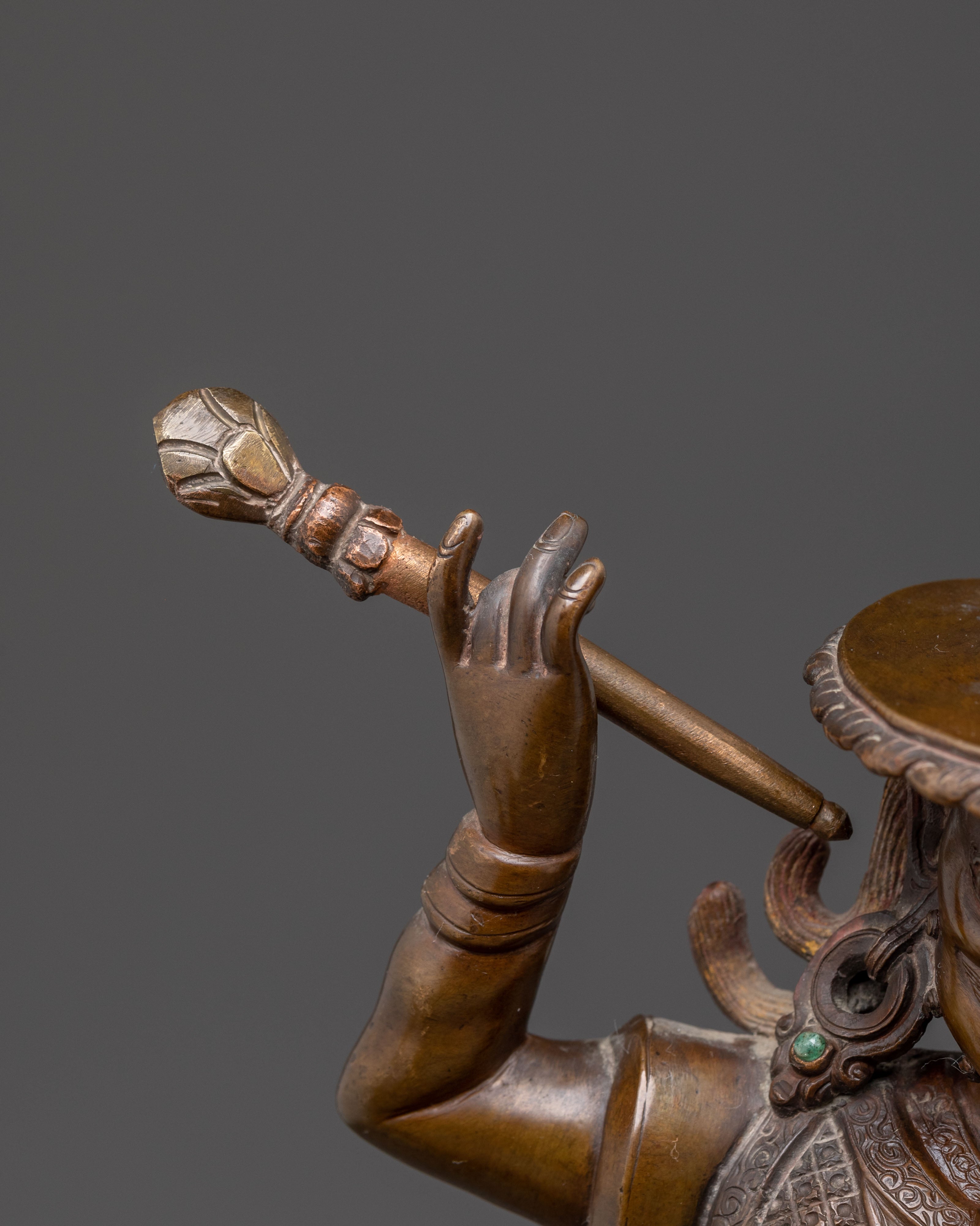 Oxidized Copper Damchen Garawai Nagpo Statue – Dharma Protector