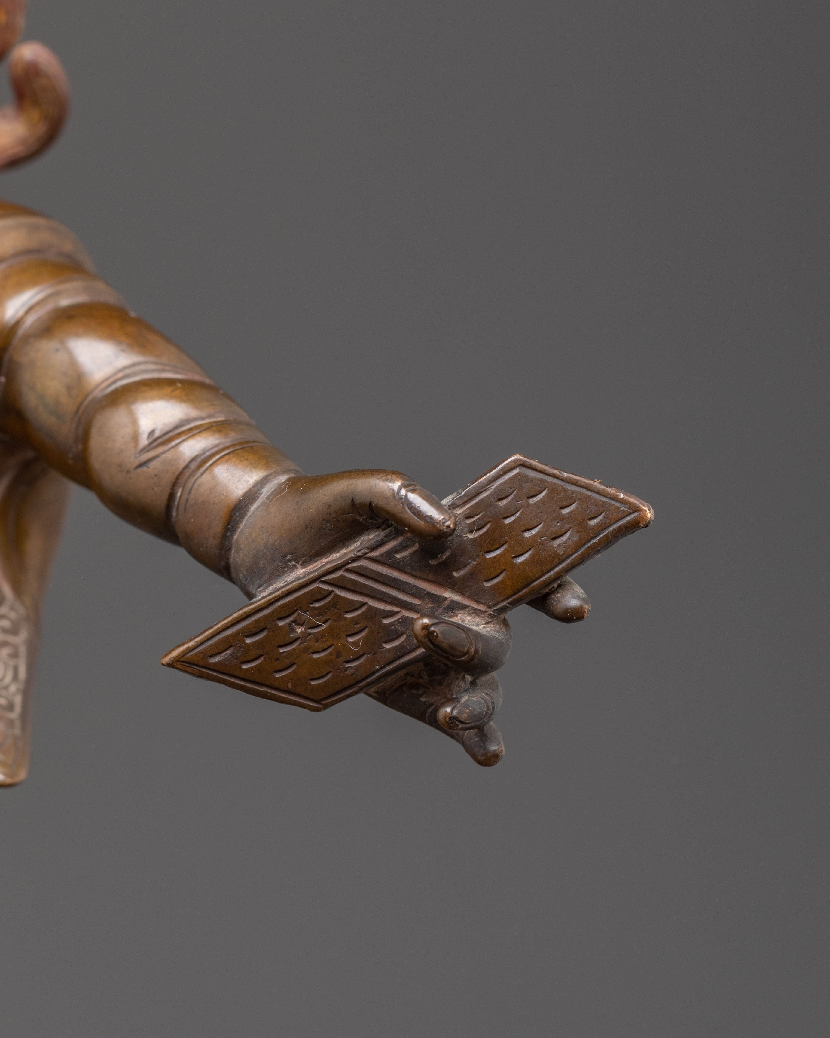 Oxidized Copper Damchen Garawai Nagpo Statue – Dharma Protector