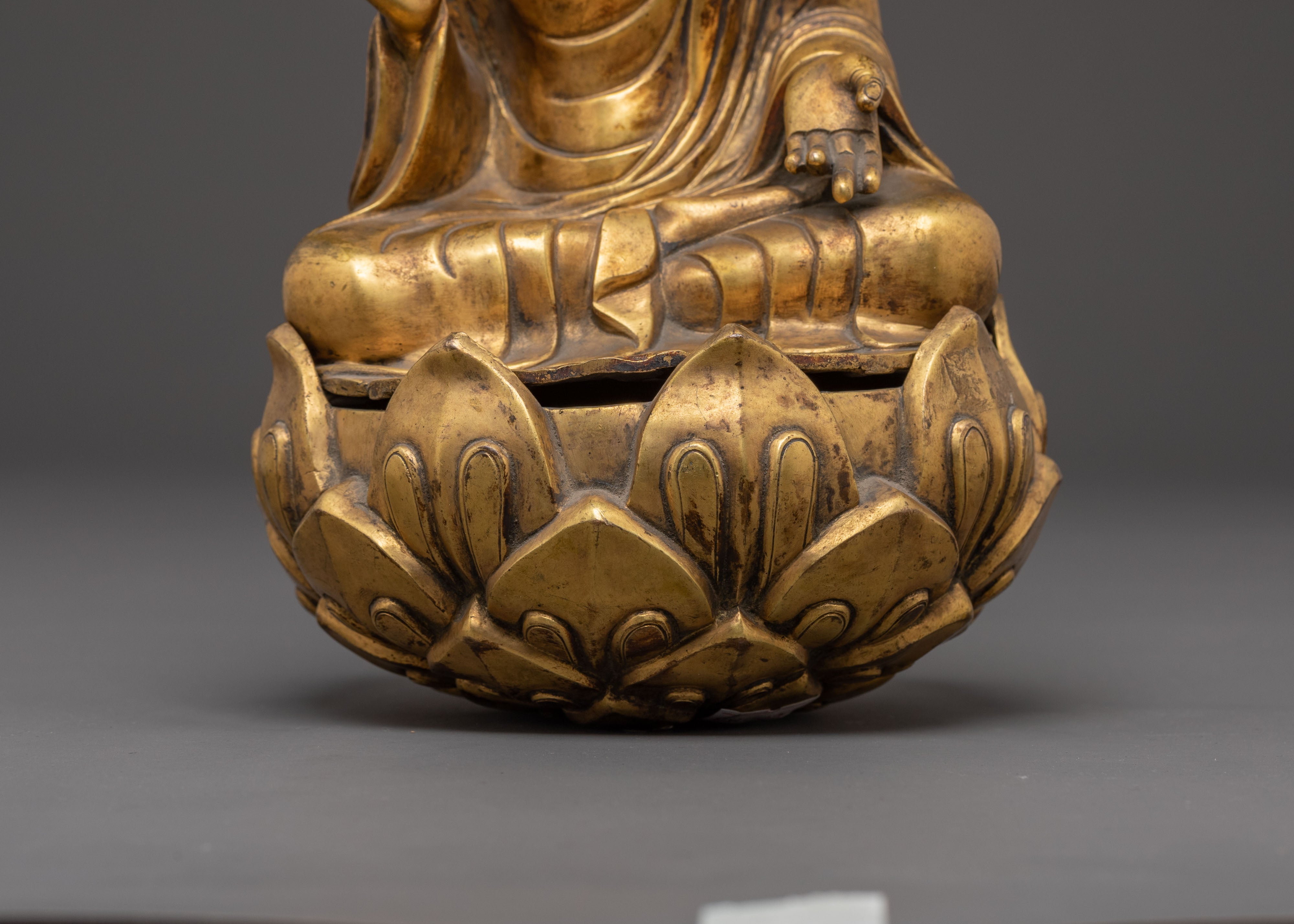 Shakyamuni with Disciples Statue – Antique Copper Finish