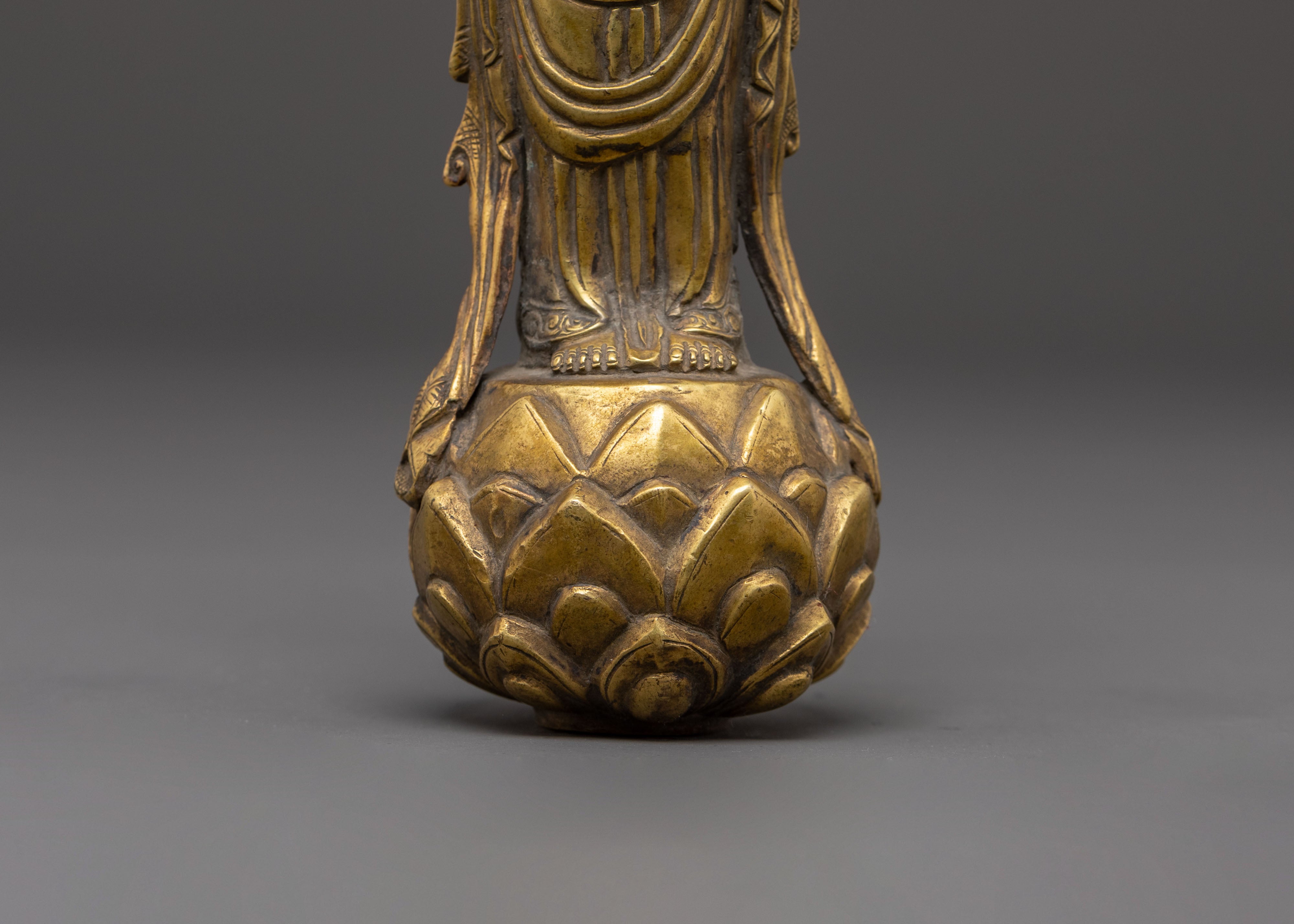 Shakyamuni with Disciples Statue – Antique Copper Finish