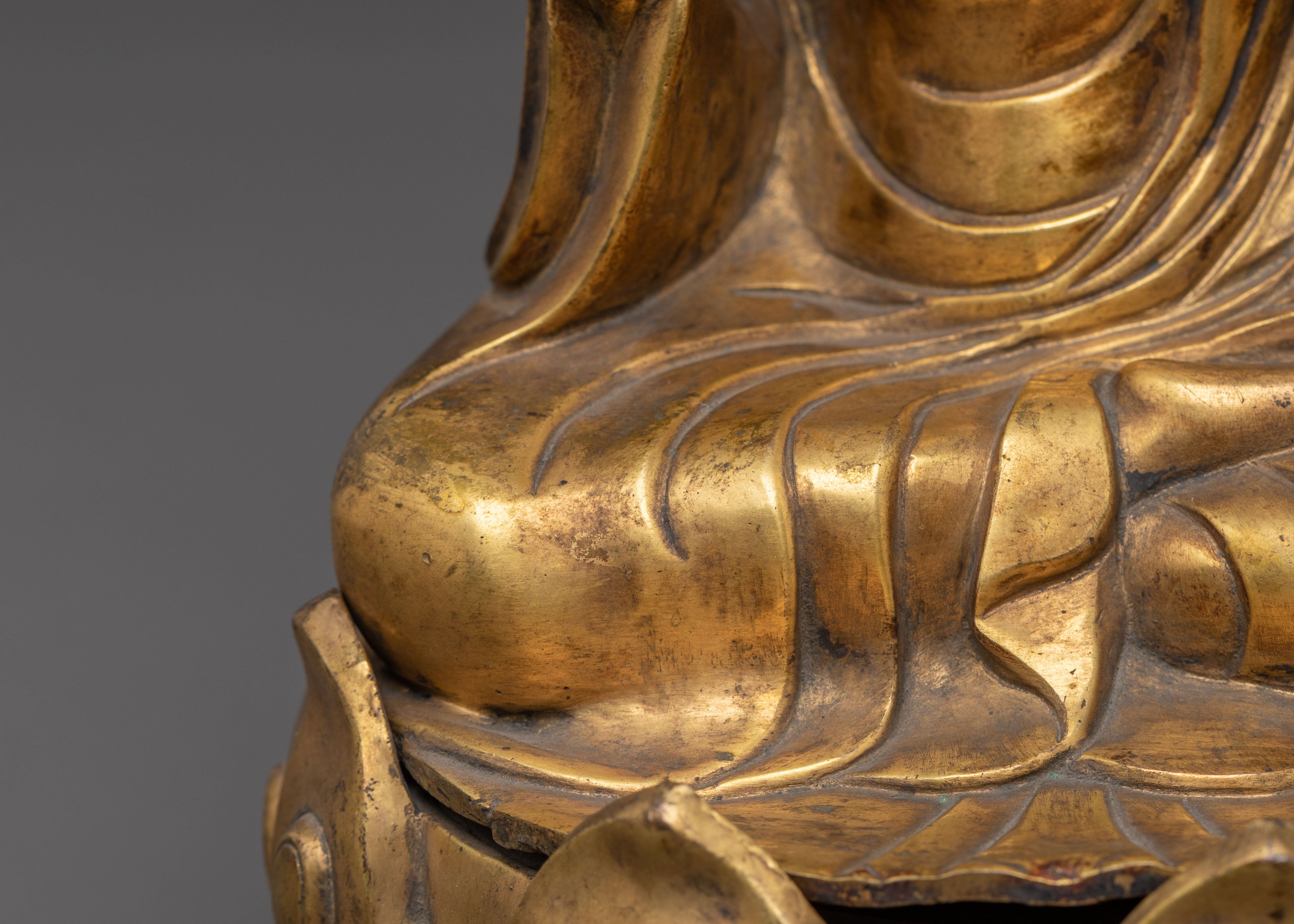 Shakyamuni with Disciples Statue – Antique Copper Finish