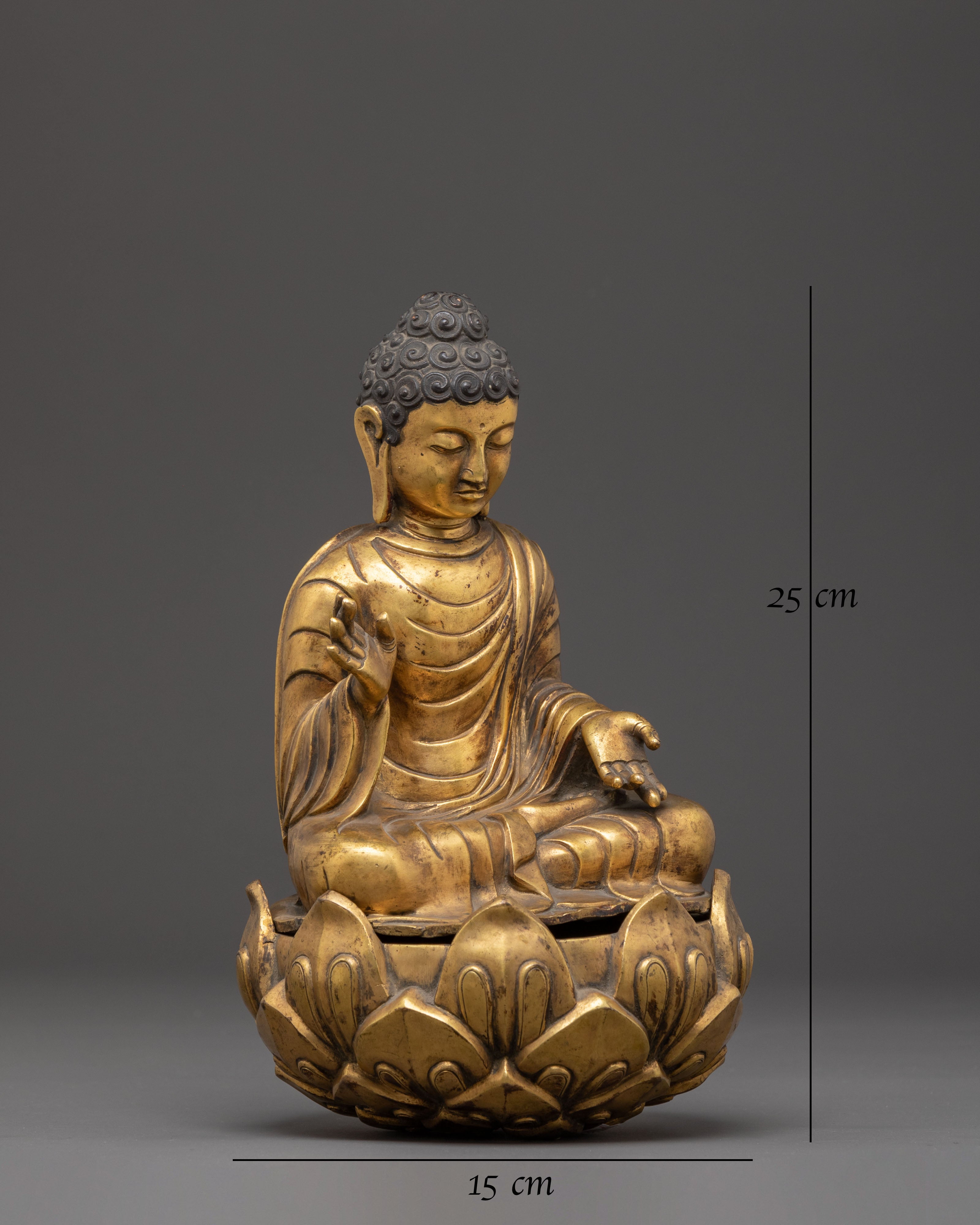 Shakyamuni with Disciples Statue – Antique Copper Finish