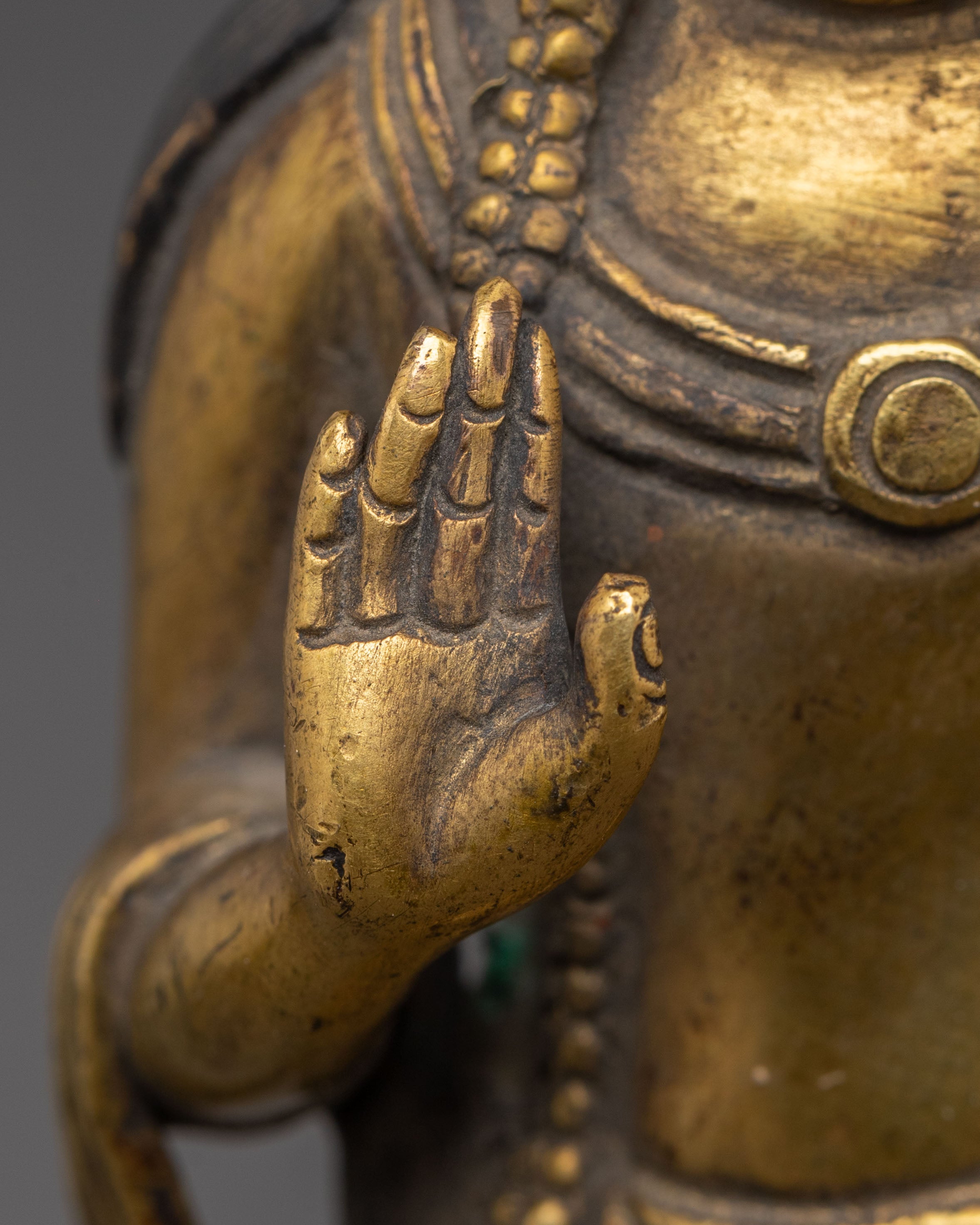 Shakyamuni with Disciples Statue – Antique Copper Finish