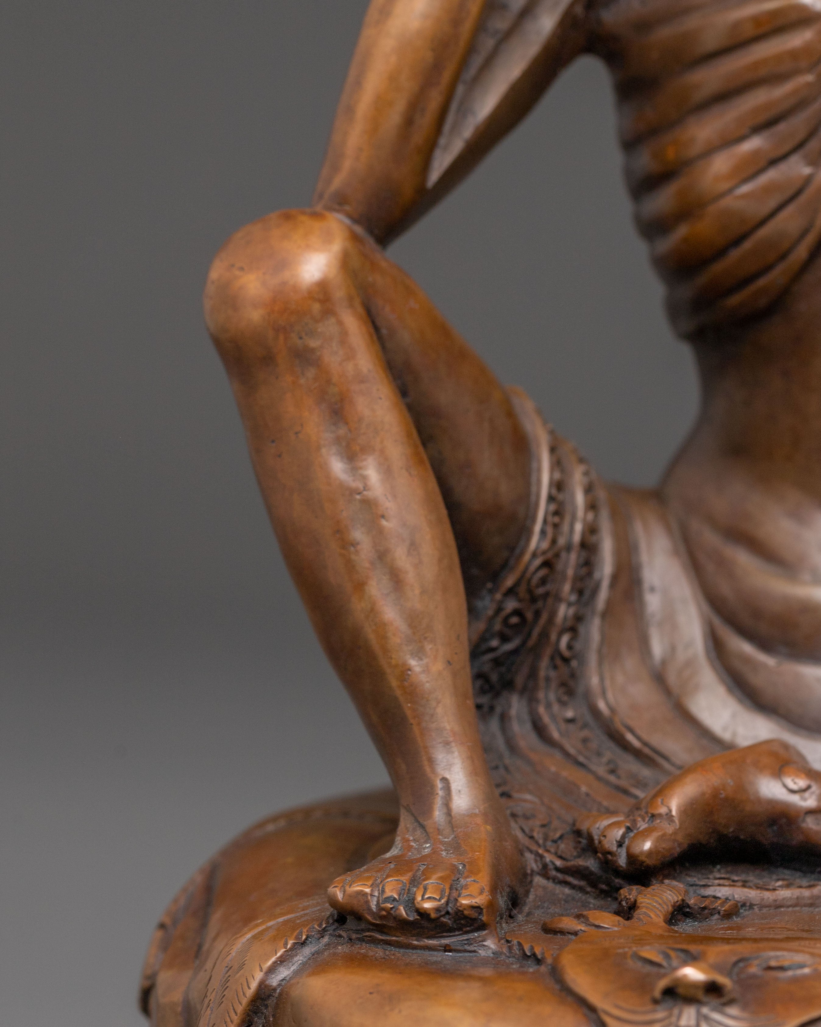 Oxidized Copper Milarepa Statue – Ascetic’s Wisdom