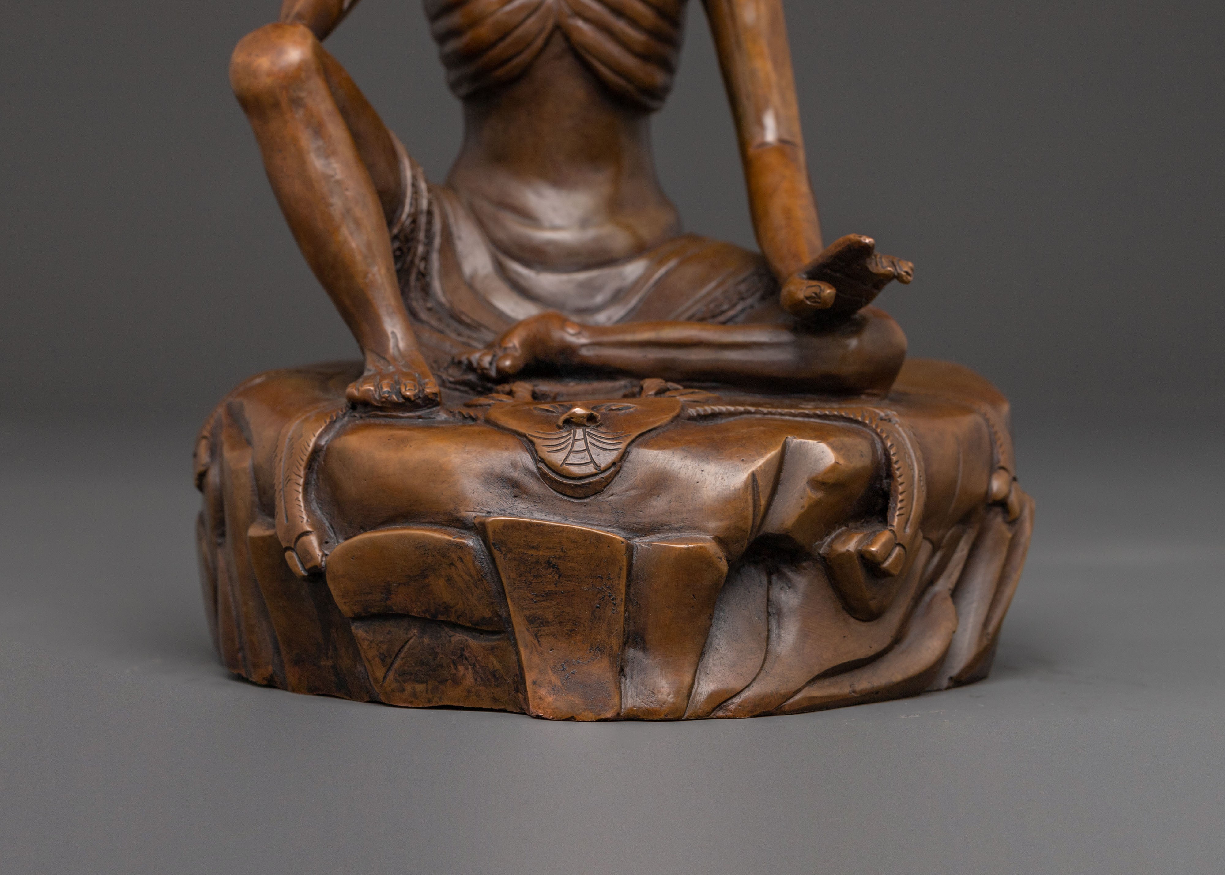 Oxidized Copper Milarepa Statue – Ascetic’s Wisdom