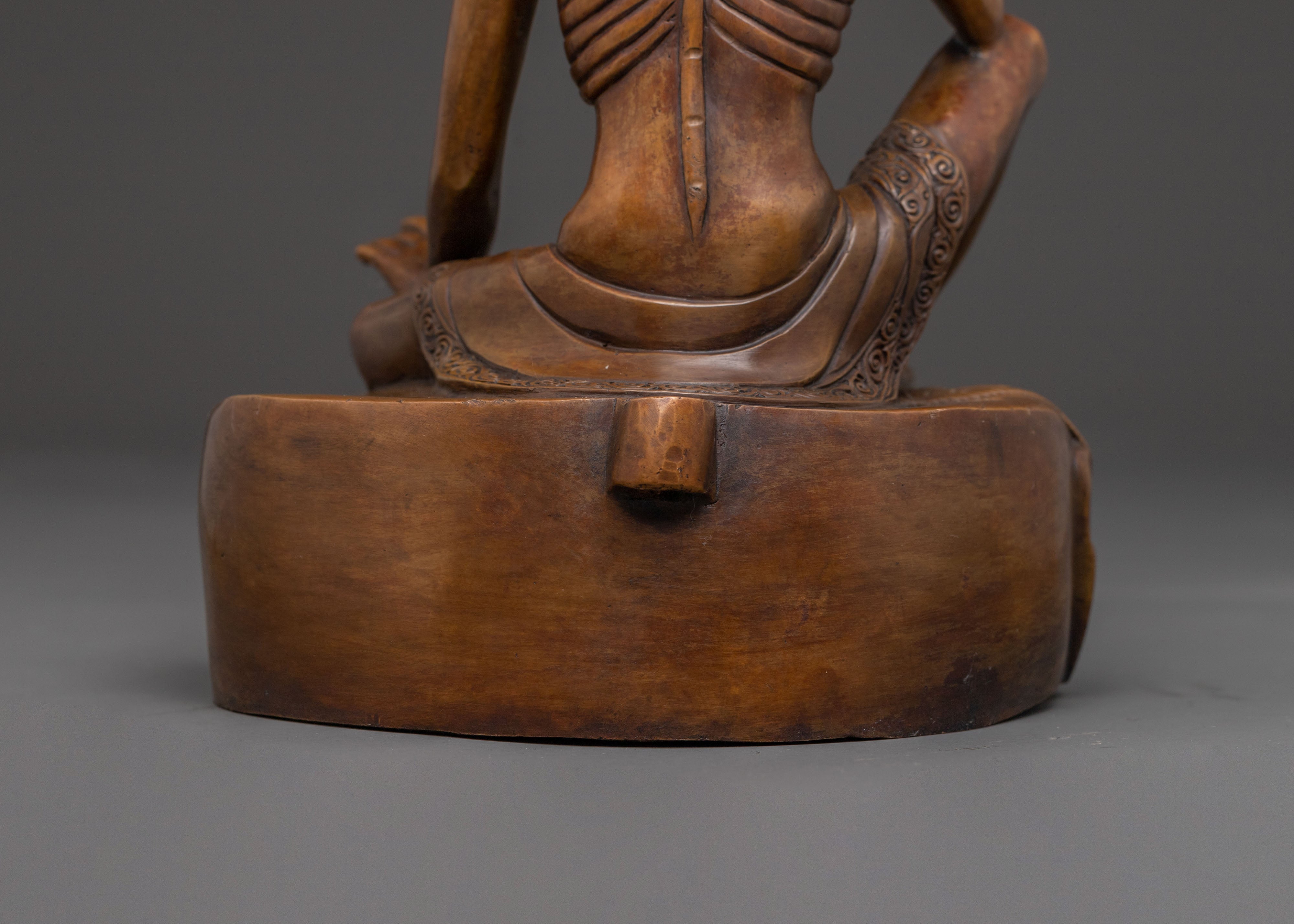 Oxidized Copper Milarepa Statue – Ascetic’s Wisdom