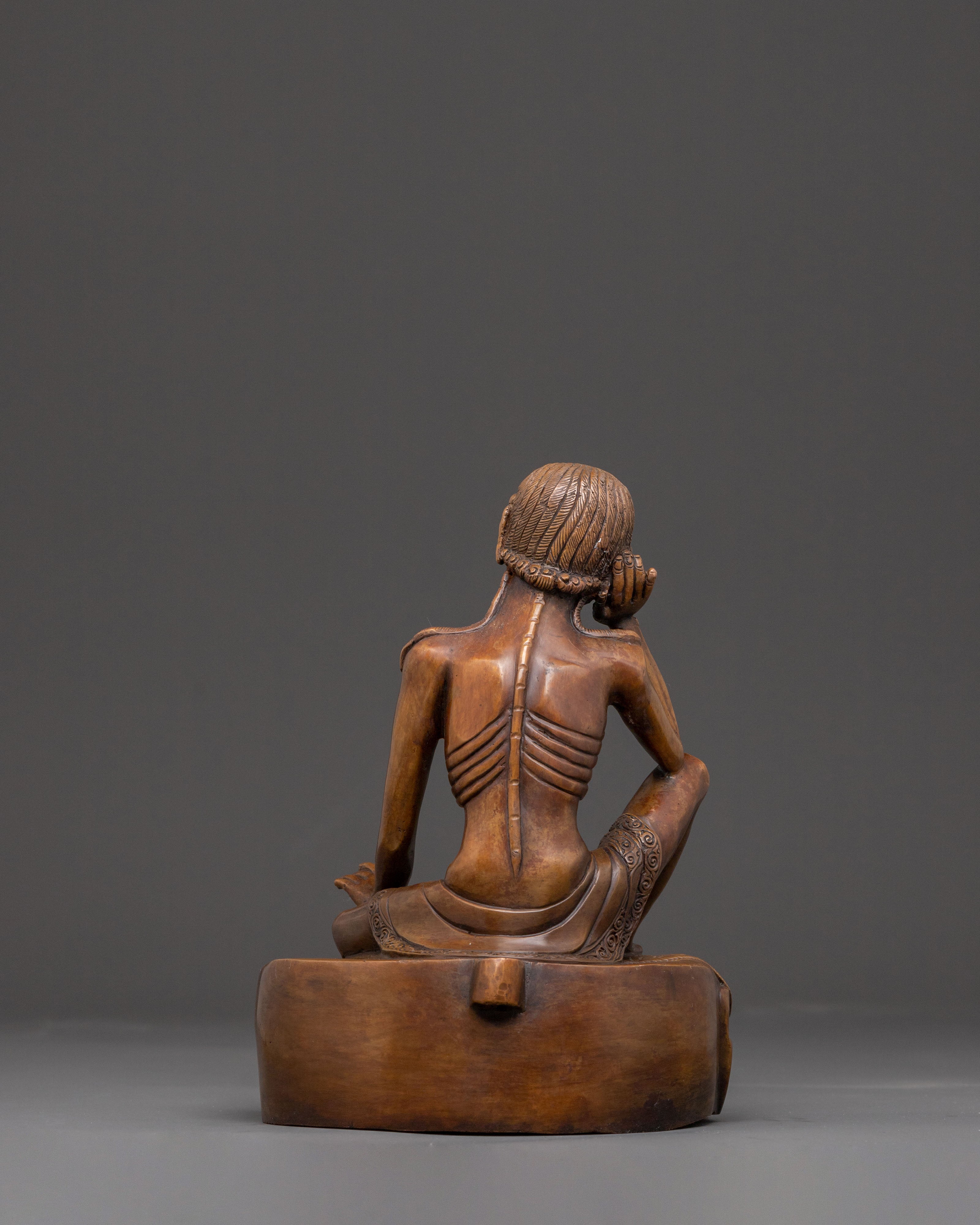 Oxidized Copper Milarepa Statue – Ascetic’s Wisdom