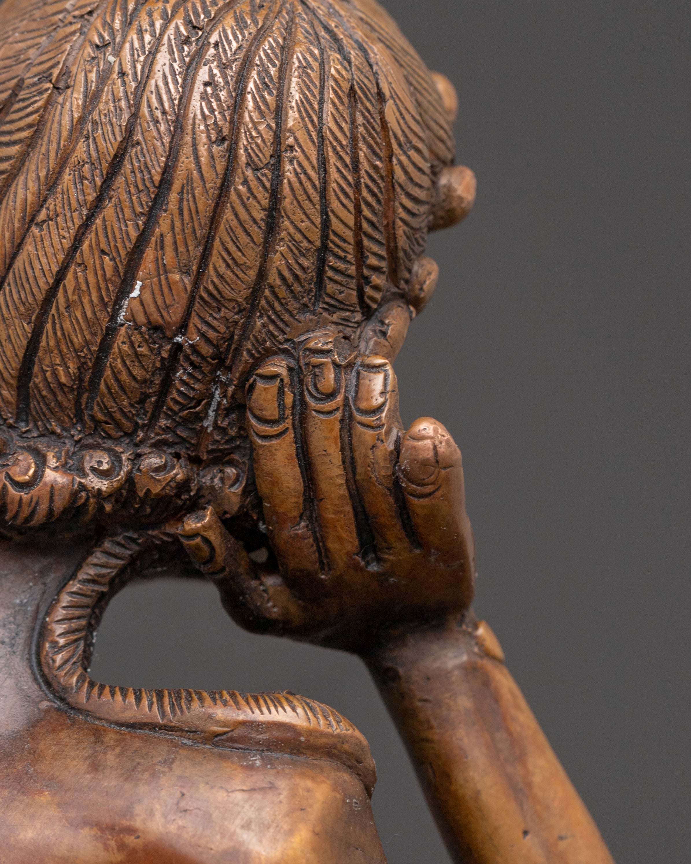 Oxidized Copper Milarepa Statue – Ascetic’s Wisdom