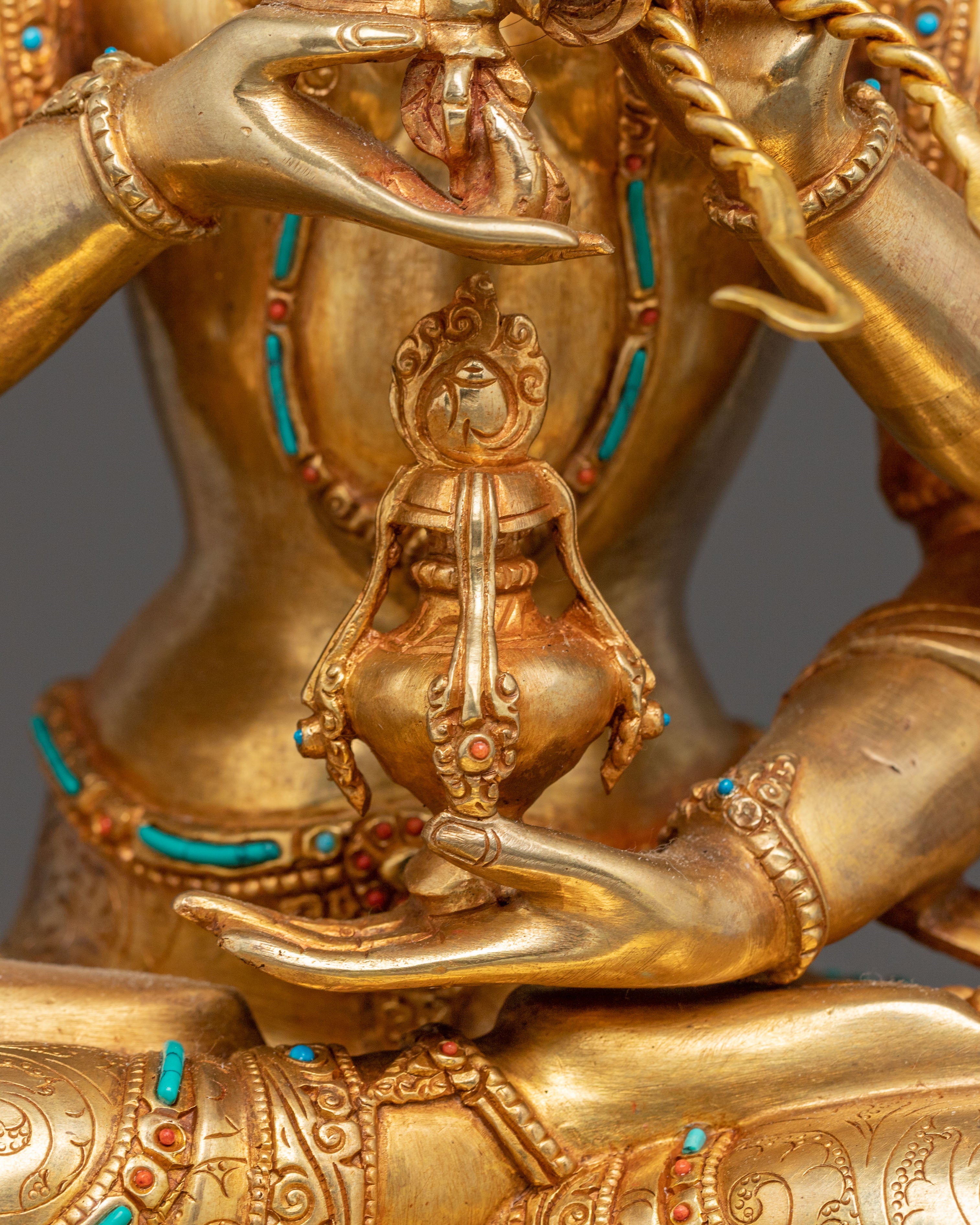 Golden Copper Namgyalma Statue | Supreme Long Life Deity