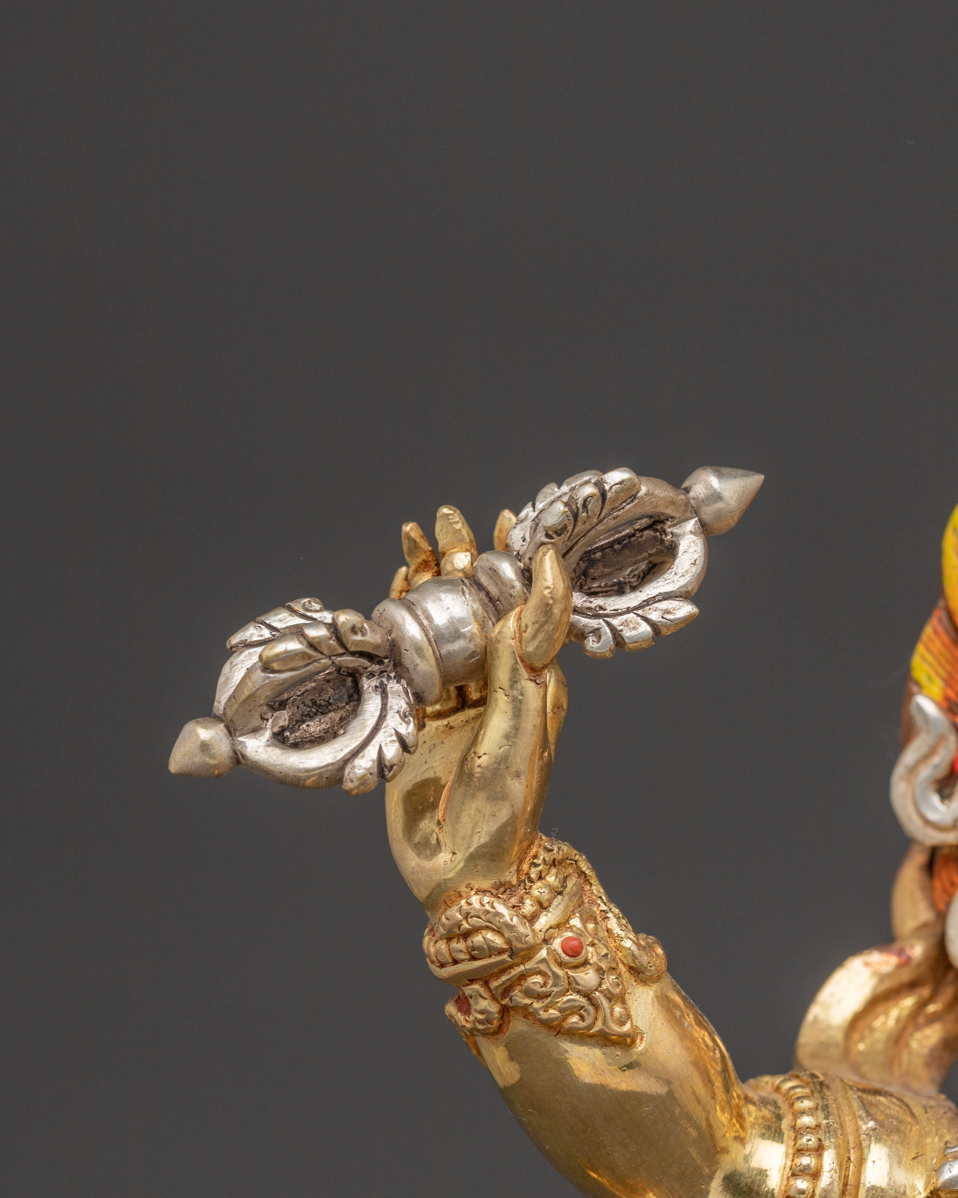 Vajrapani Handcrafted Statue | 24K Gold Gilded Art