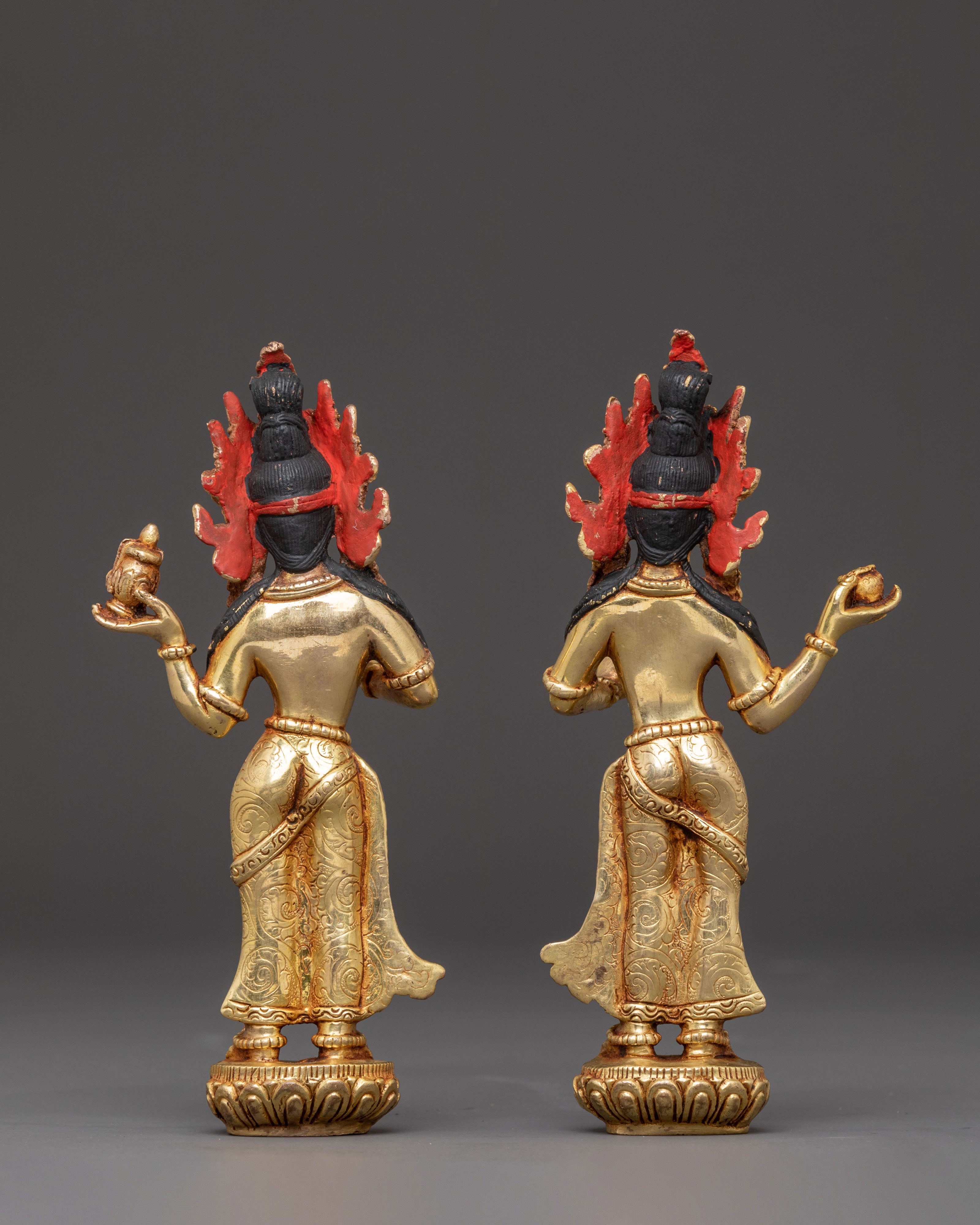 Handcrafted Guru Rinpoche Consort Set – 24K Gold Gilded Copper Masterpiece