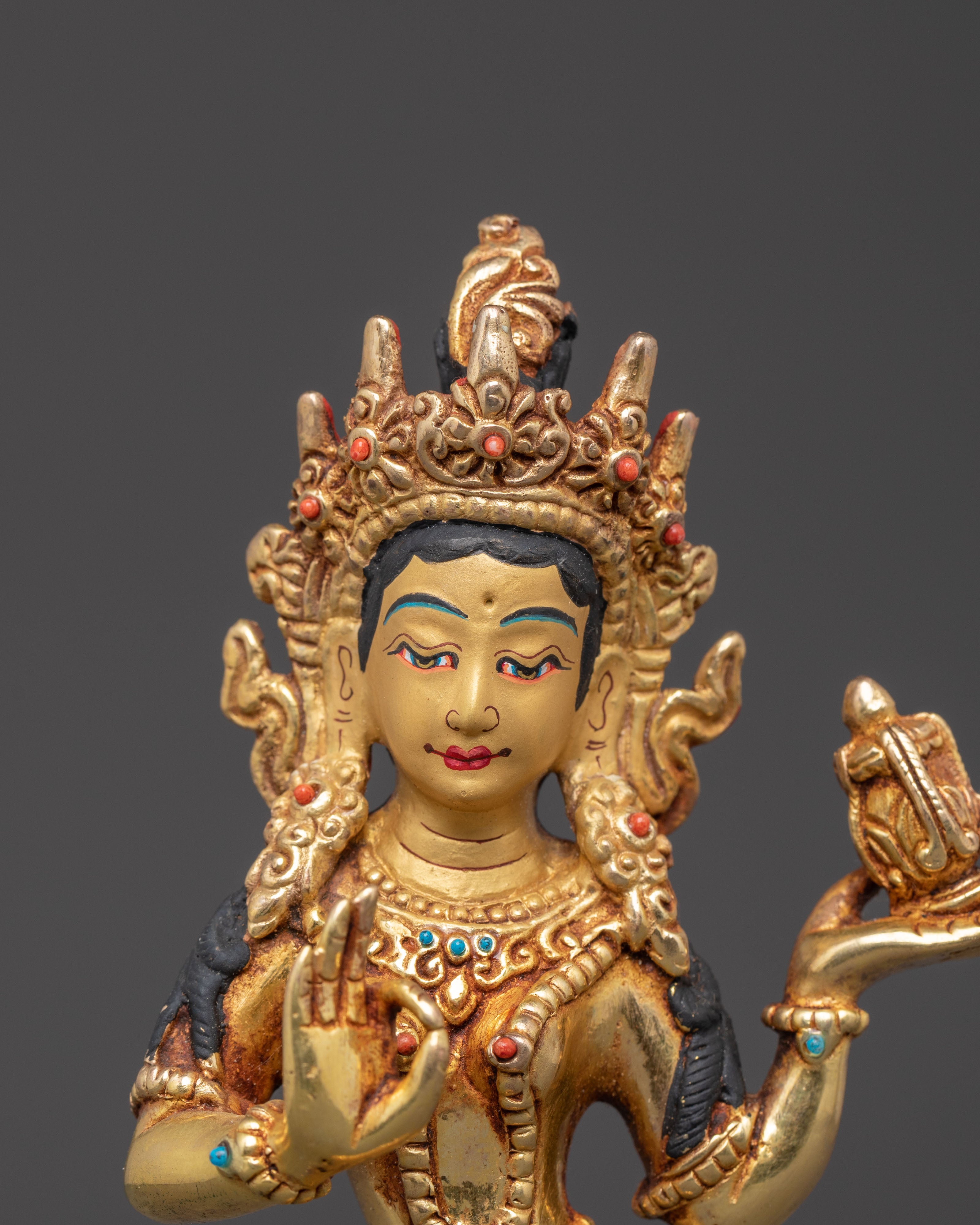 Handcrafted Guru Rinpoche Consort Set – 24K Gold Gilded Copper Masterpiece