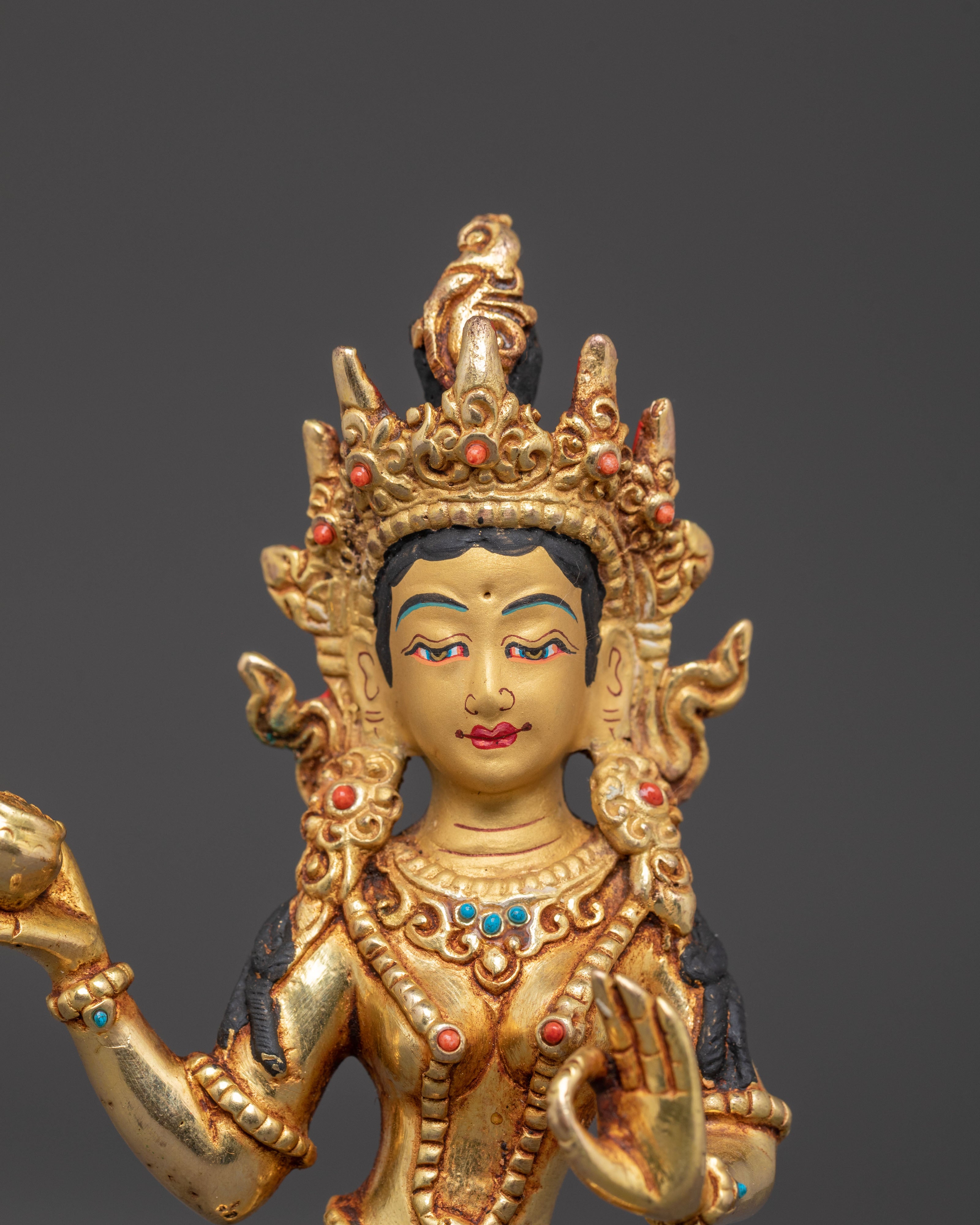 Handcrafted Guru Rinpoche Consort Set – 24K Gold Gilded Copper Masterpiece