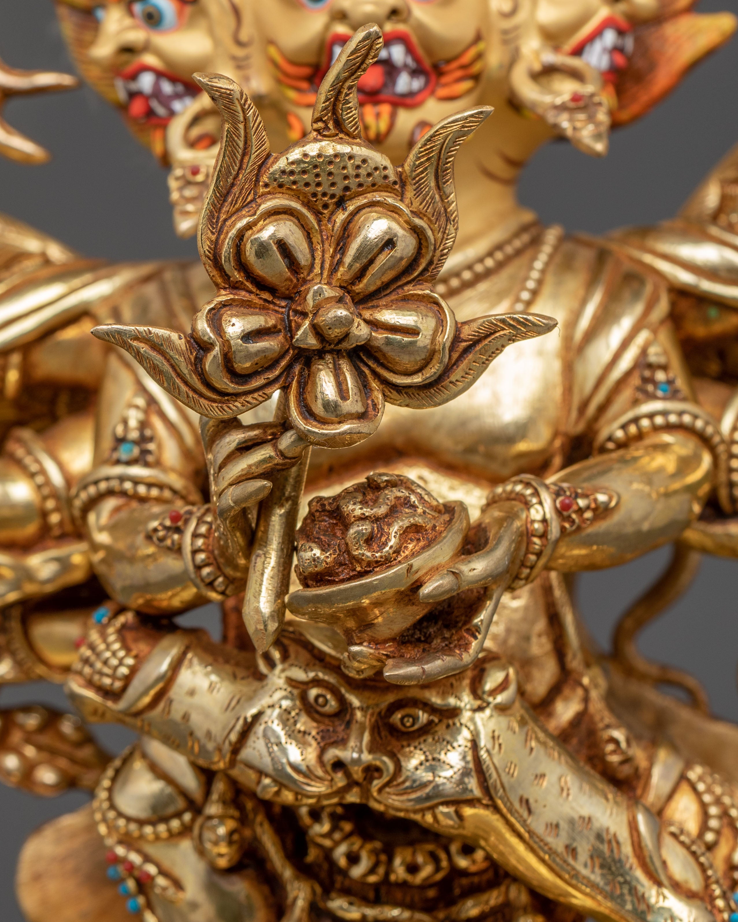 Hayagriva Handcrafted Statue | 24K Gold Gilded Copper