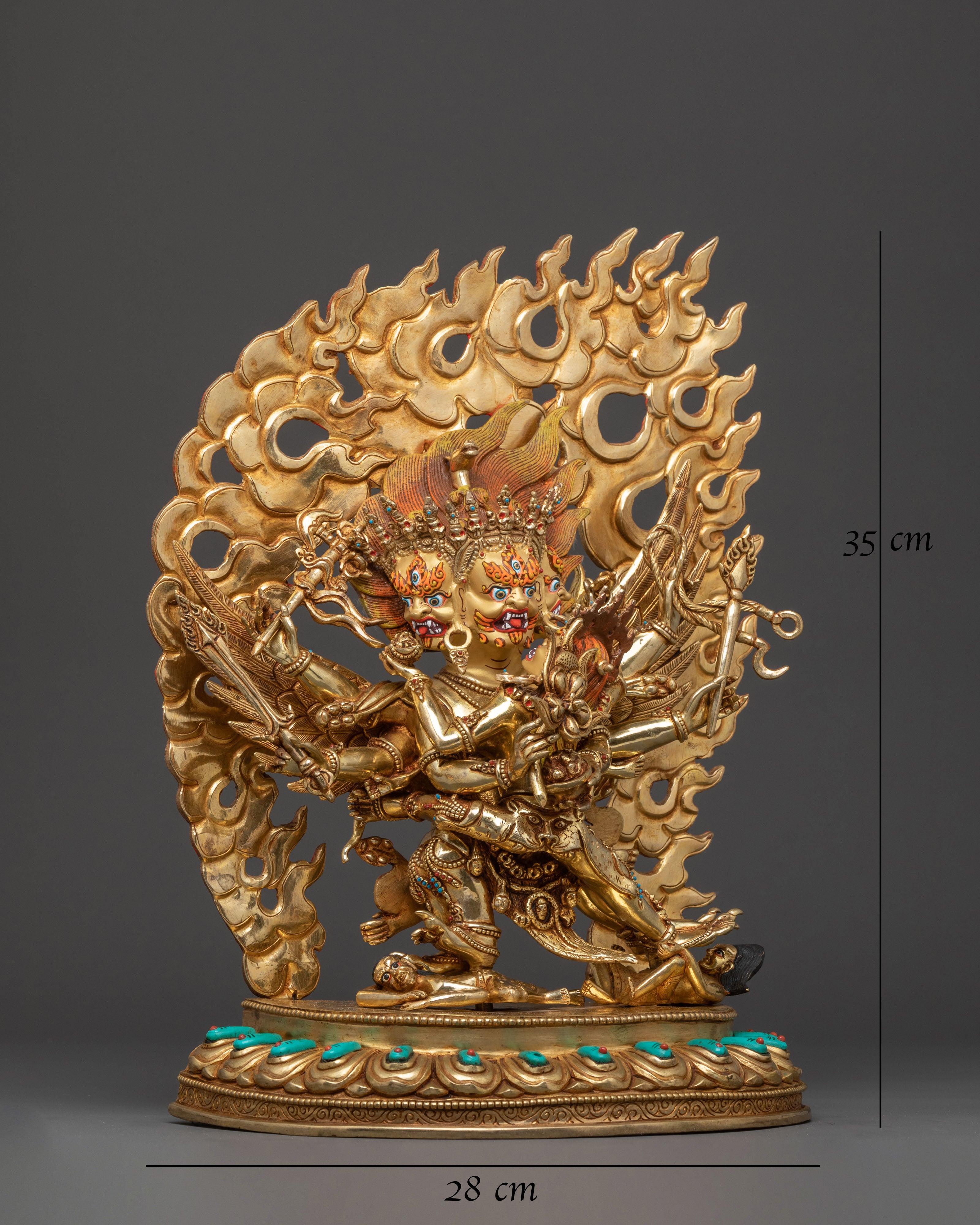 Hayagriva Handcrafted Statue | 24K Gold Gilded Copper