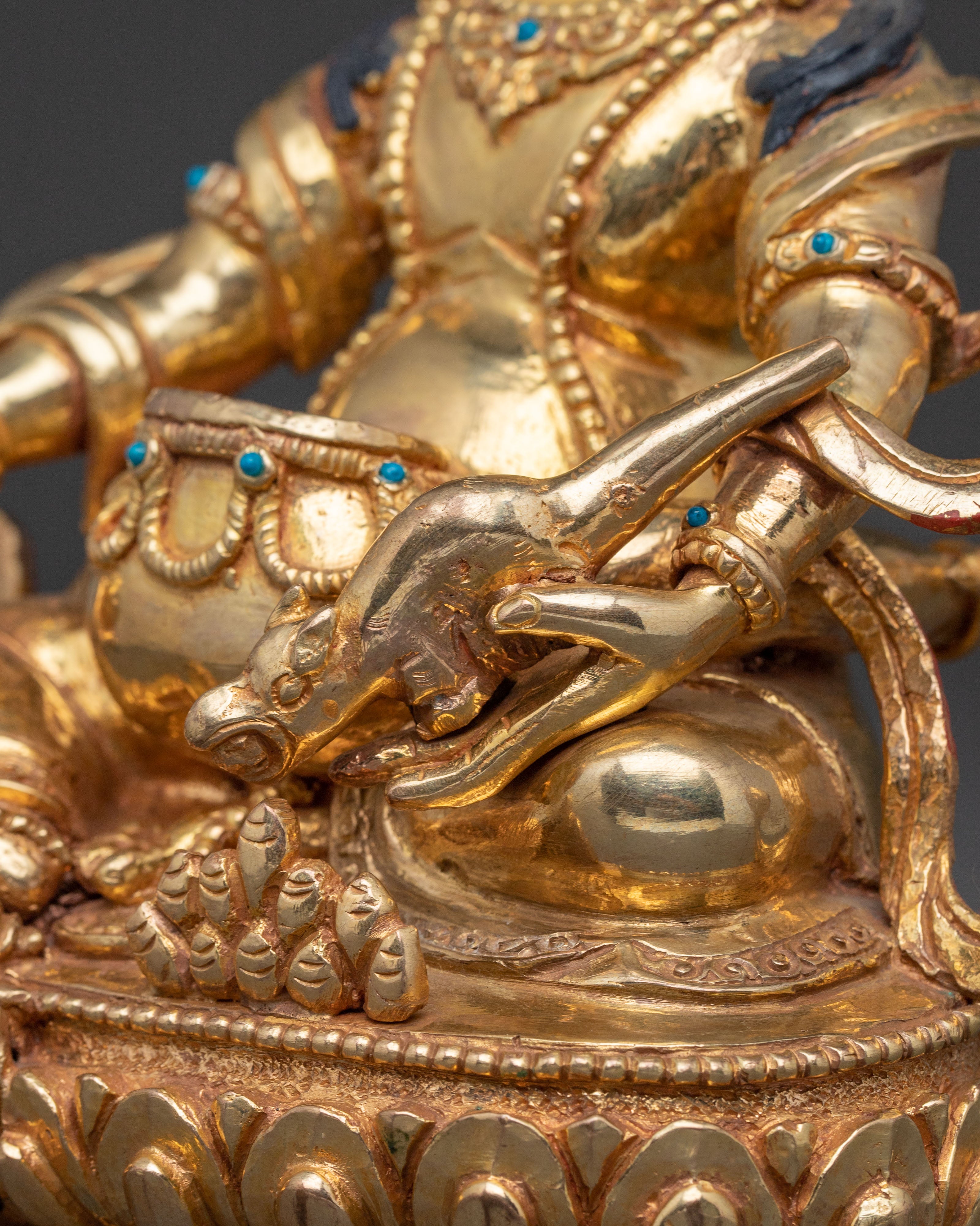 Statue of Green Dzambhala : Sacred Decor