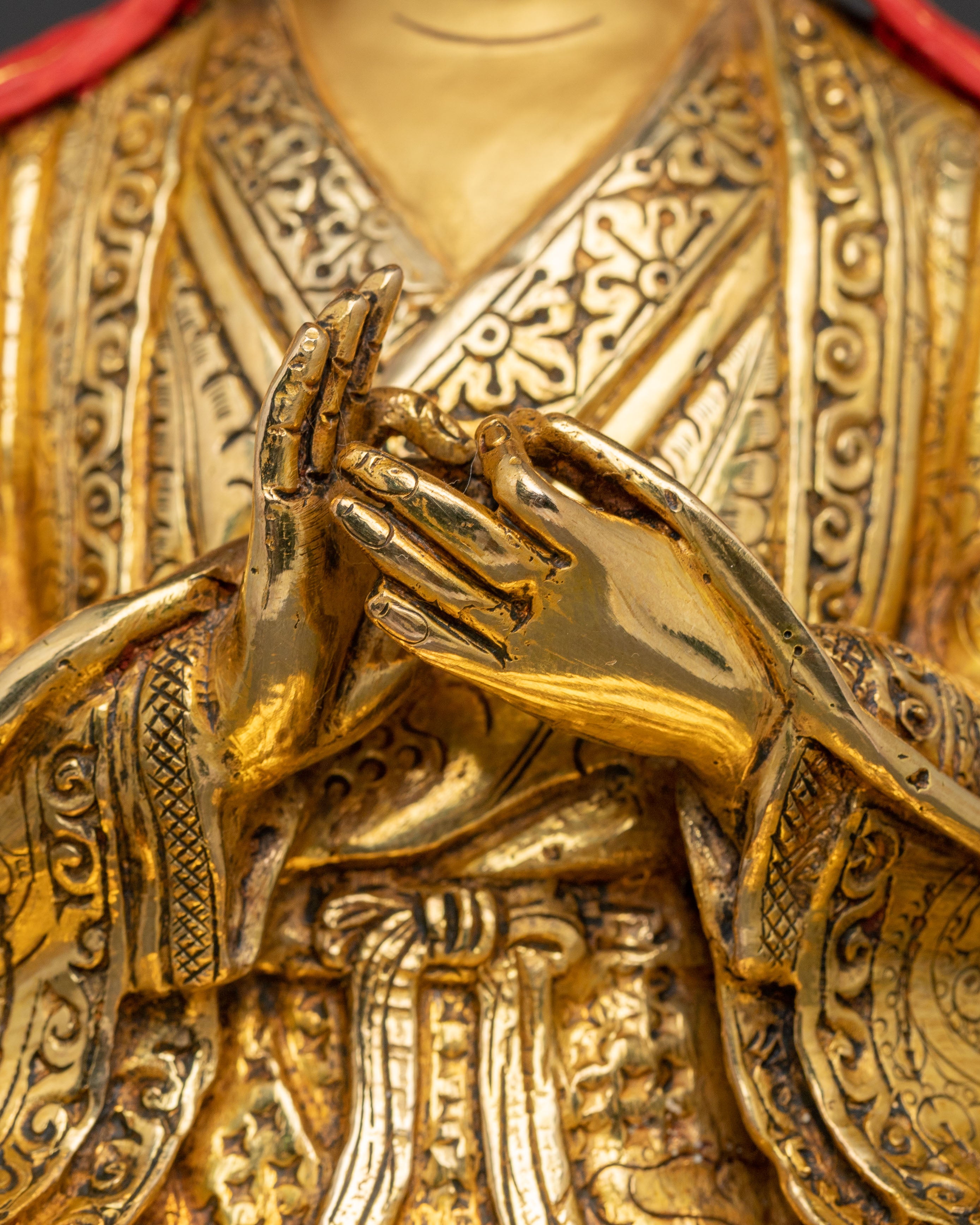 Sacred Shakya Masters Statue Set – 24K Gold Gilded Collection