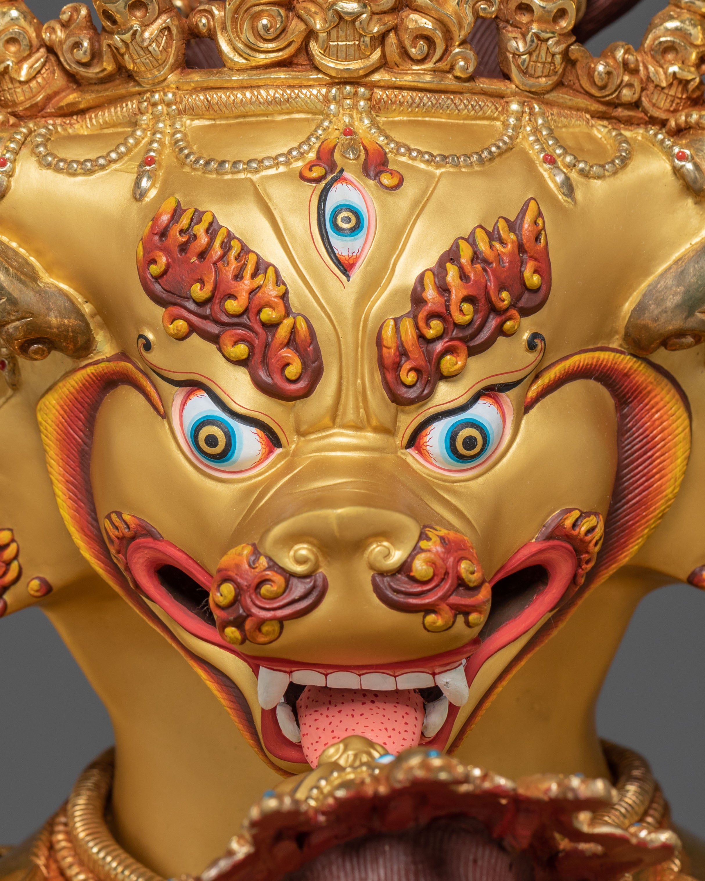 Yamantaka Fierce Protector Statue – 24K Gold Gilded Masterpiece