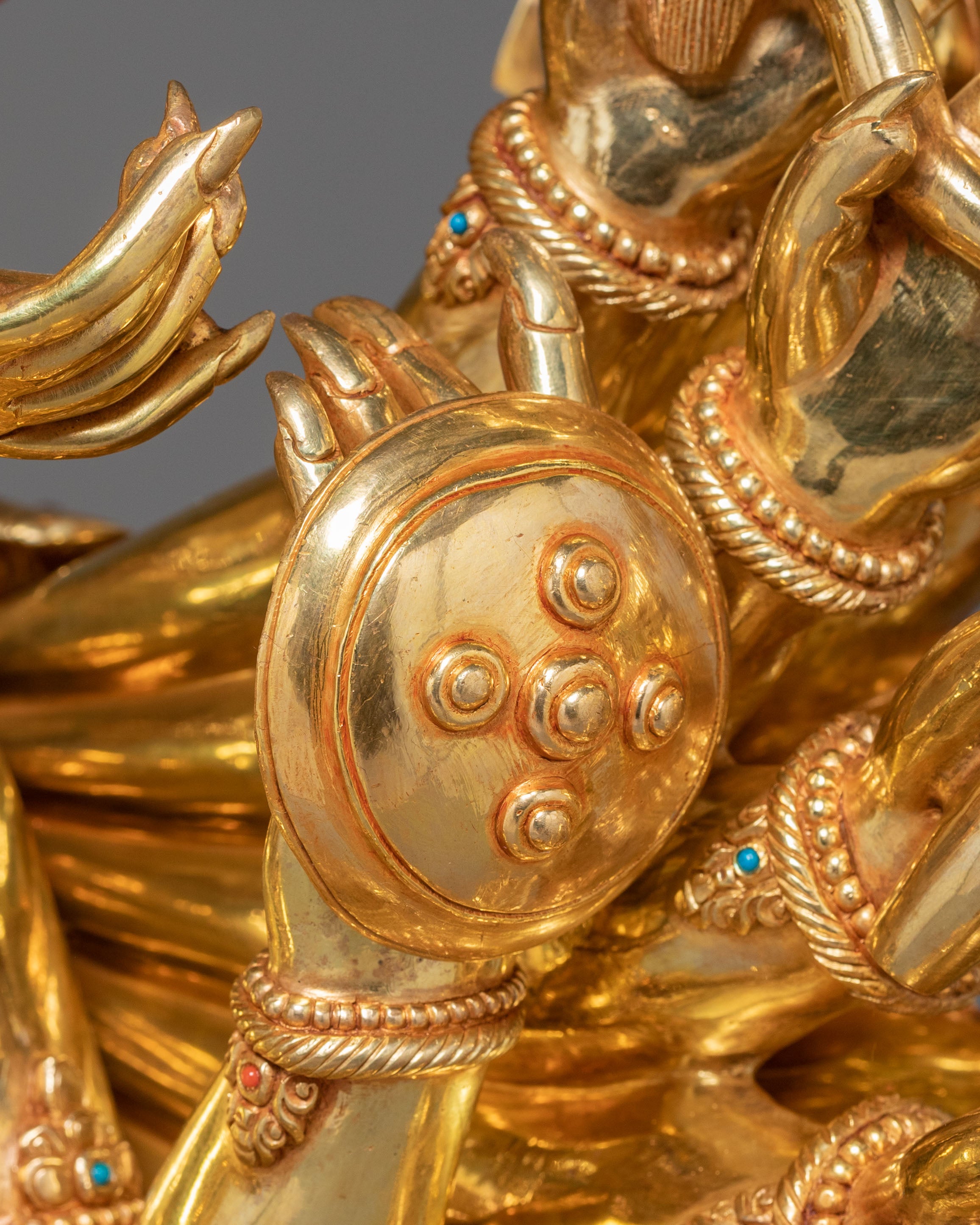 Yamantaka Fierce Protector Statue – 24K Gold Gilded Masterpiece