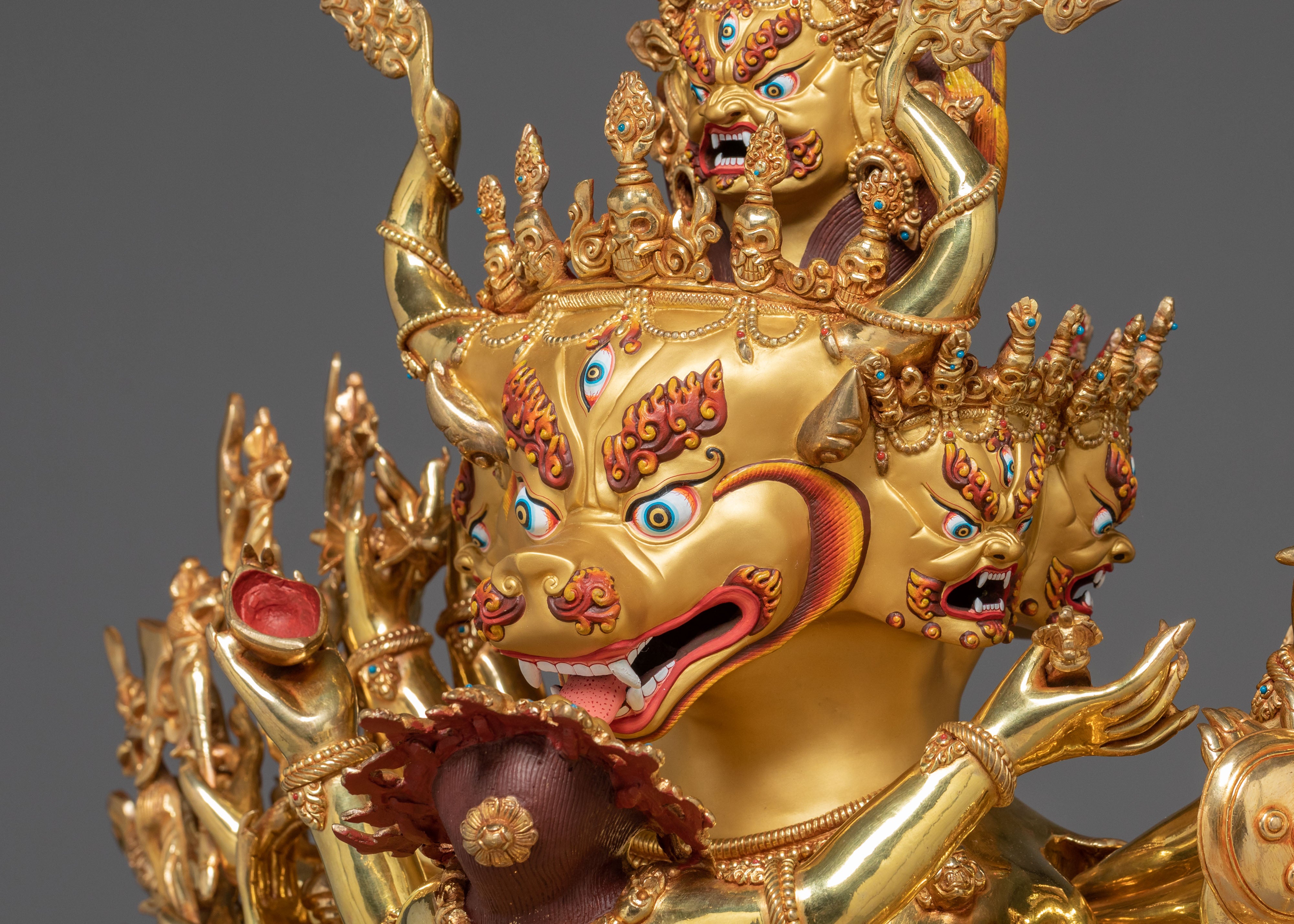 Yamantaka Fierce Protector Statue – 24K Gold Gilded Masterpiece