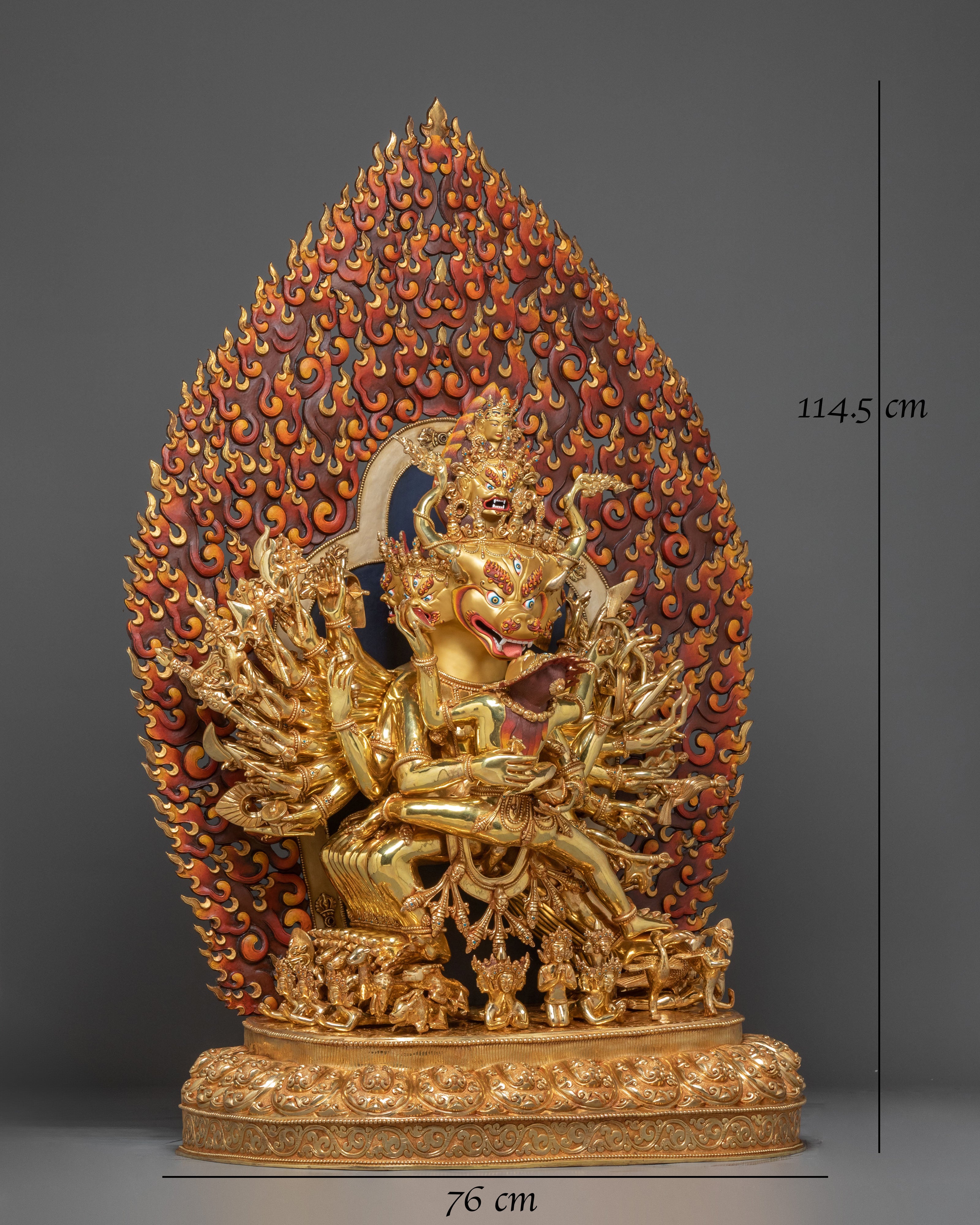 Yamantaka Fierce Protector Statue – 24K Gold Gilded Masterpiece