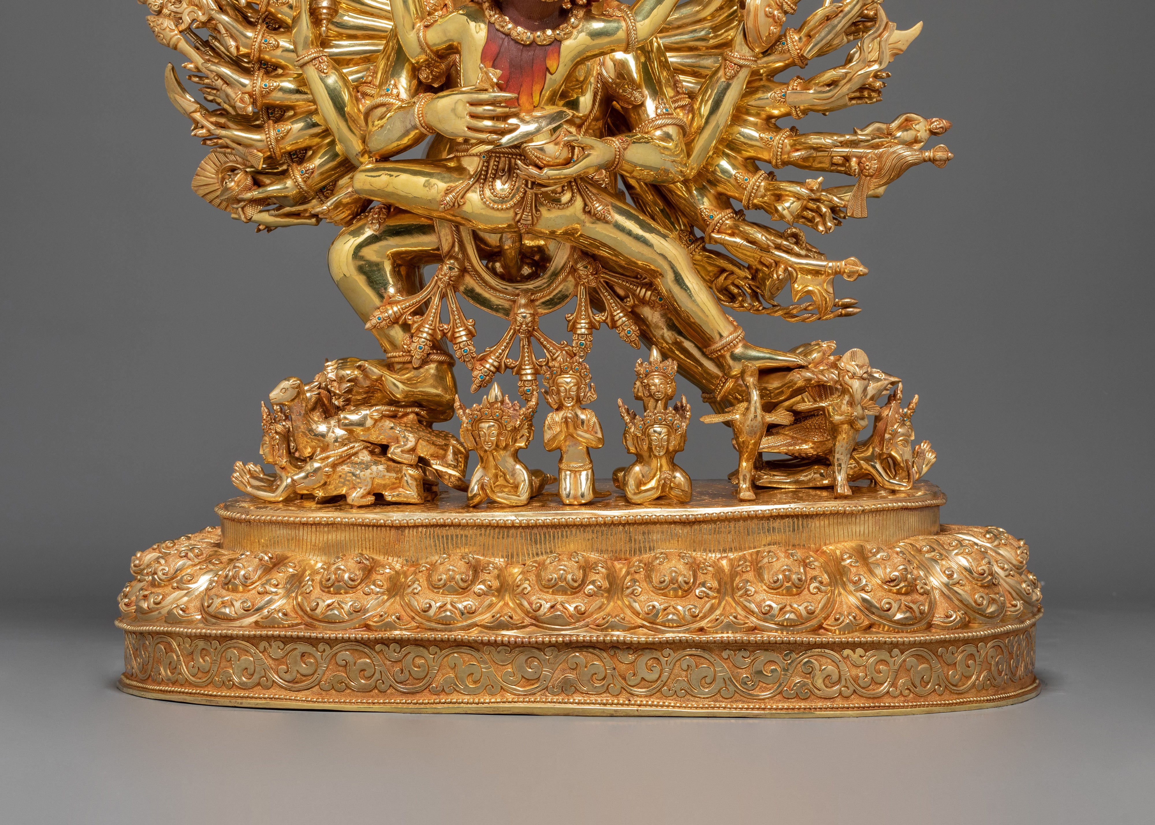 Yamantaka Fierce Protector Statue – 24K Gold Gilded Masterpiece
