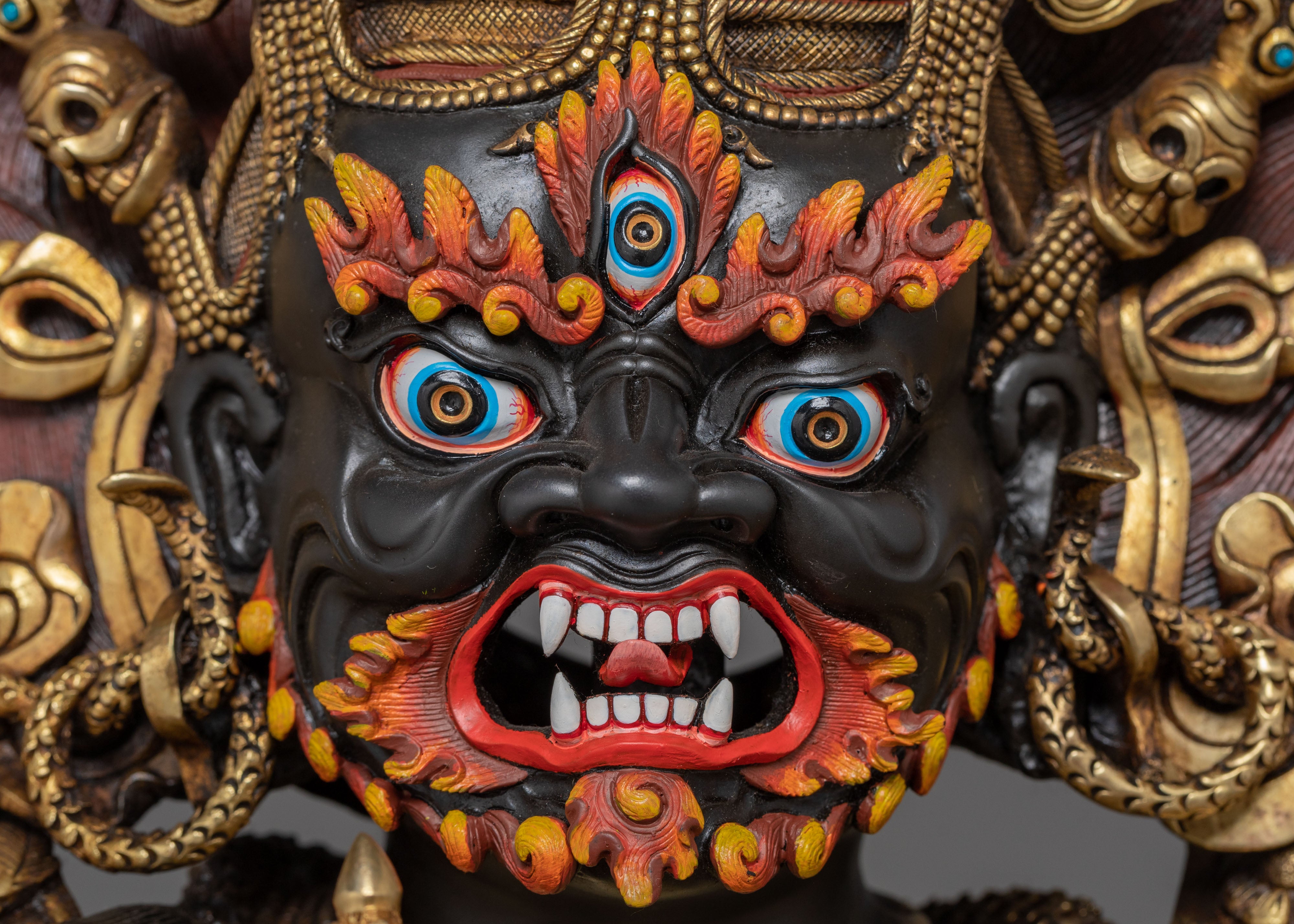 Big Six Armed Mahakala Statue - Himalayan Handcrafted Artwork