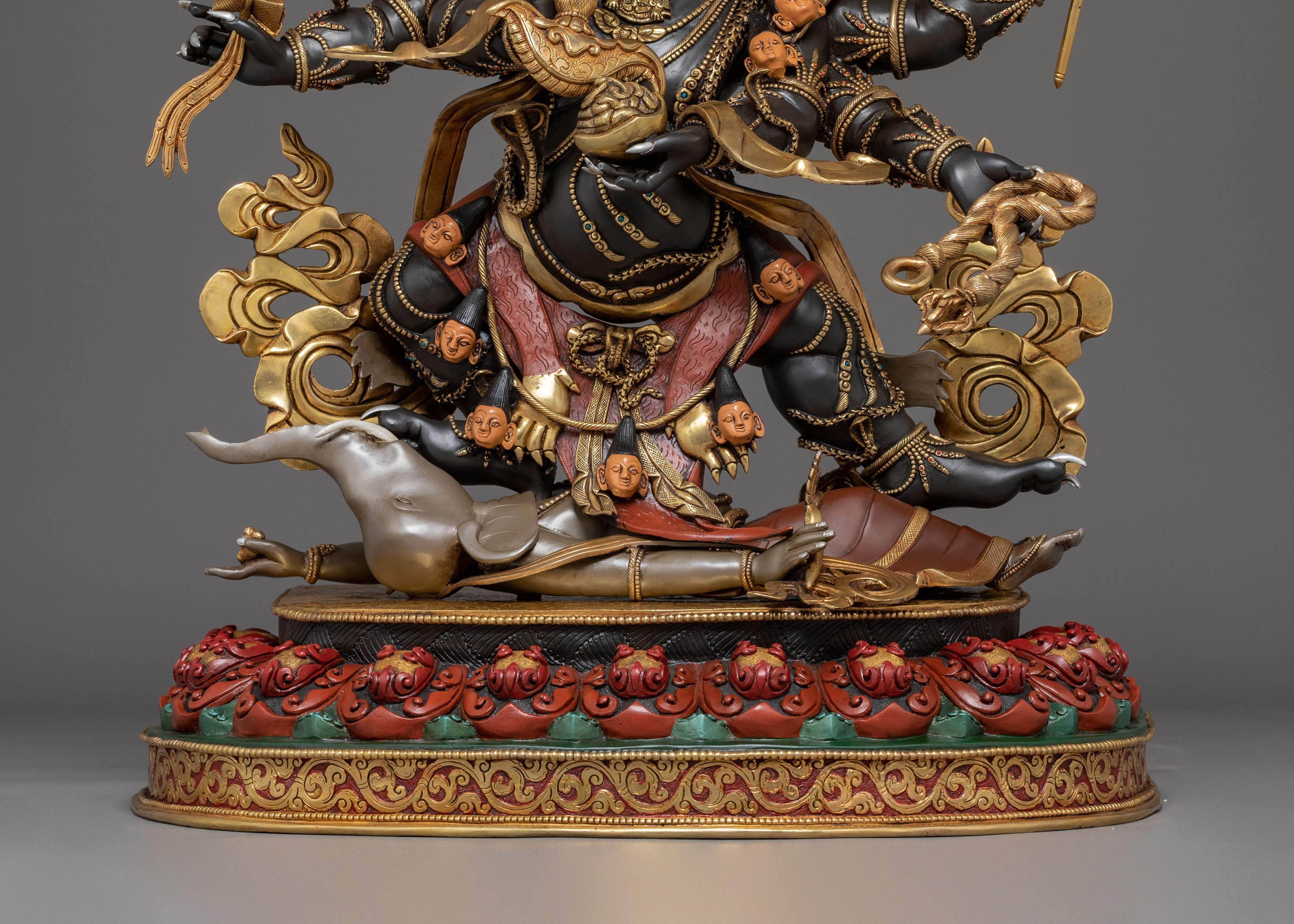 Big Six Armed Mahakala Statue - Himalayan Handcrafted Artwork