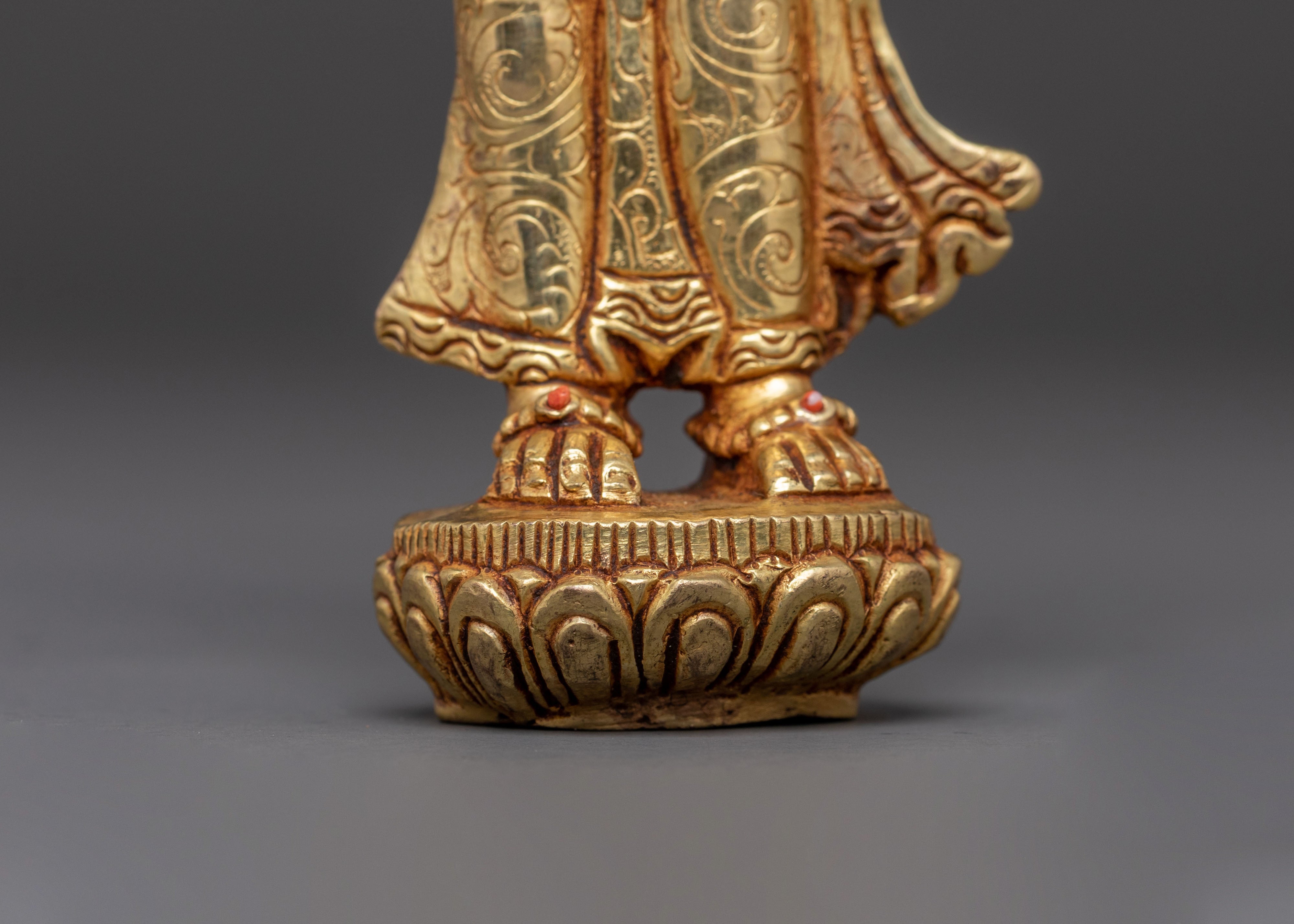 Yeshe Tsogyal Mandarava Statue Set – Gold Gilded Copper Pair