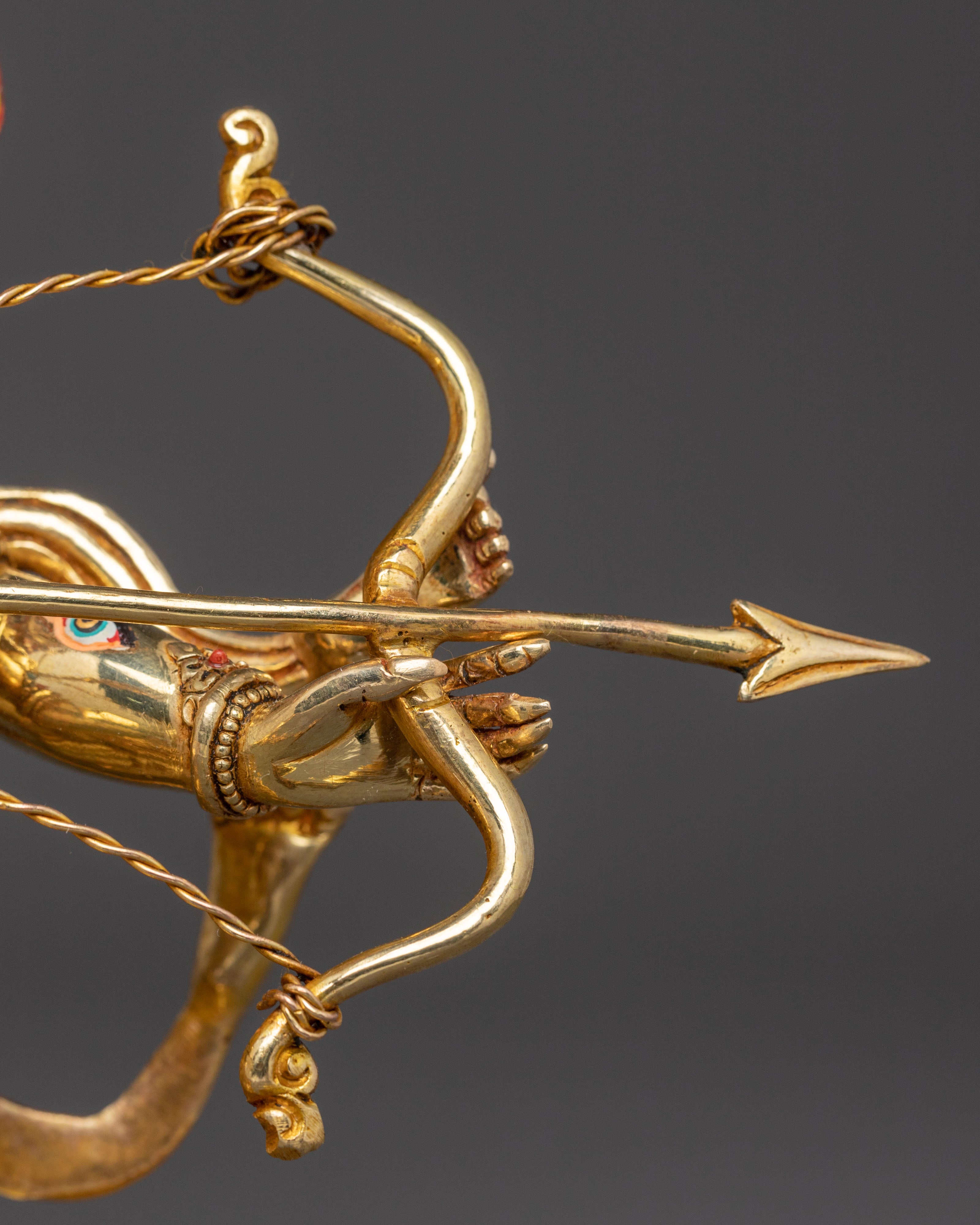 24K Gold Gilded Three Nyingma Protectors Statue – Masterpiece of Patan