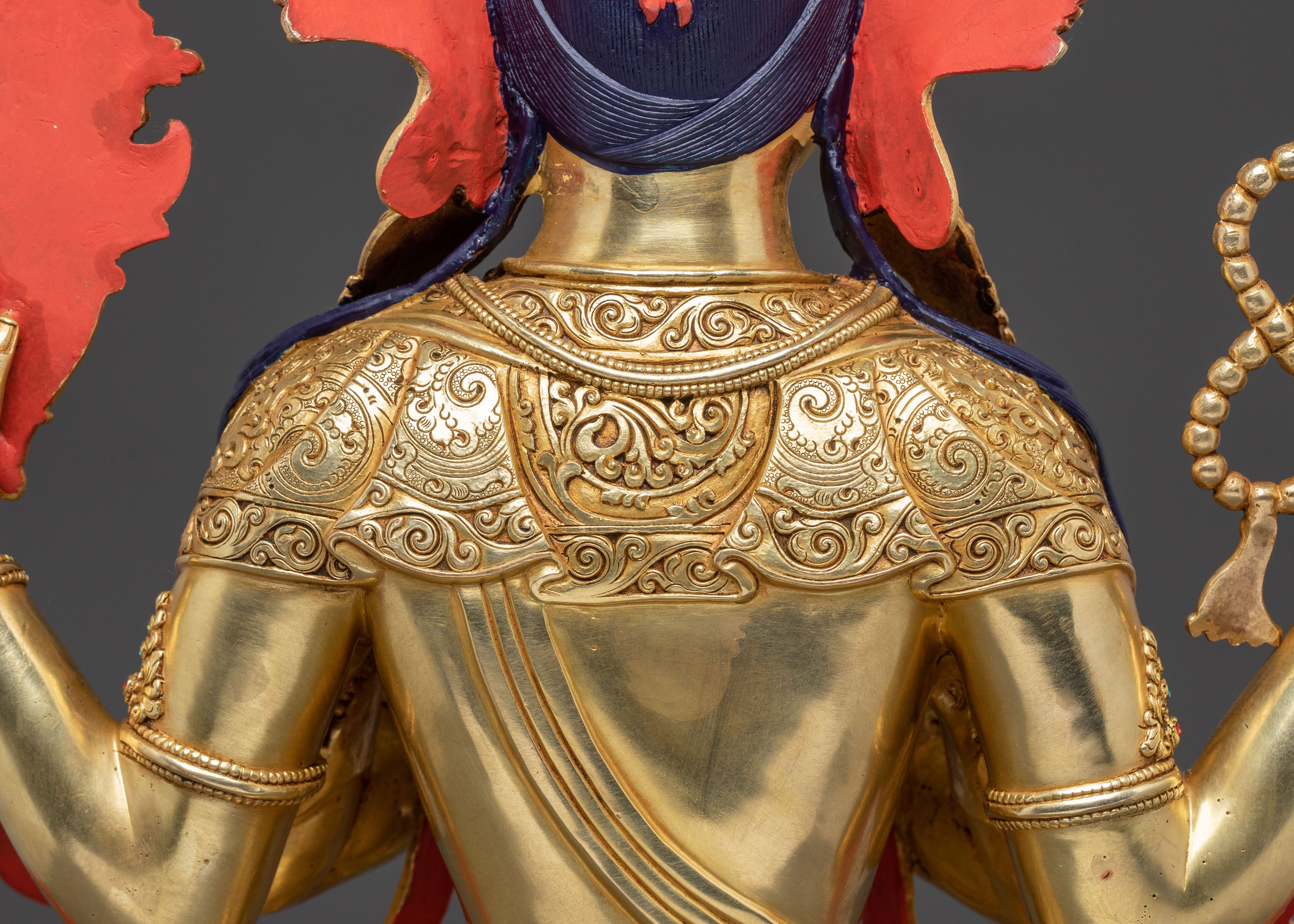 Handcrafted Divine Chenrezig Statue – 24K Gold Gilded Masterpiece