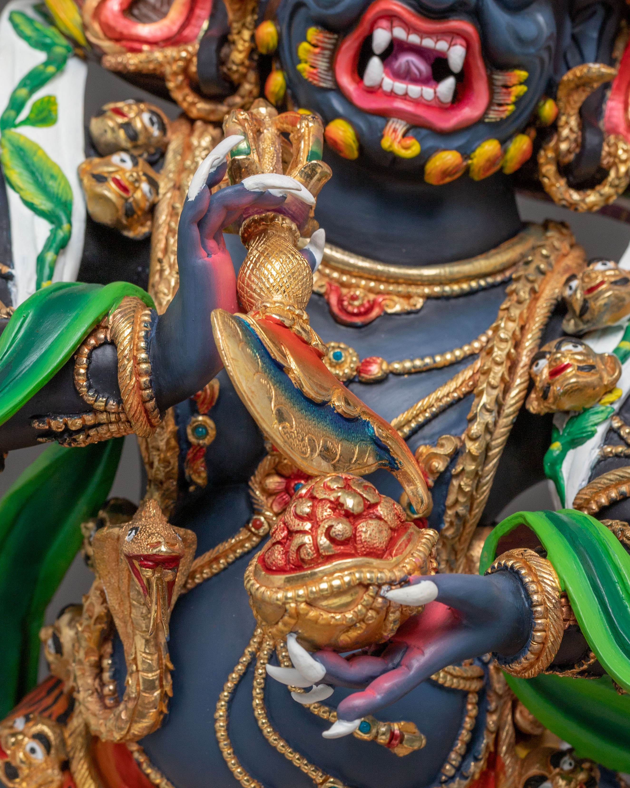 Handcrafted Six-Armed Mahakala Copper Statue – Majestic Protector