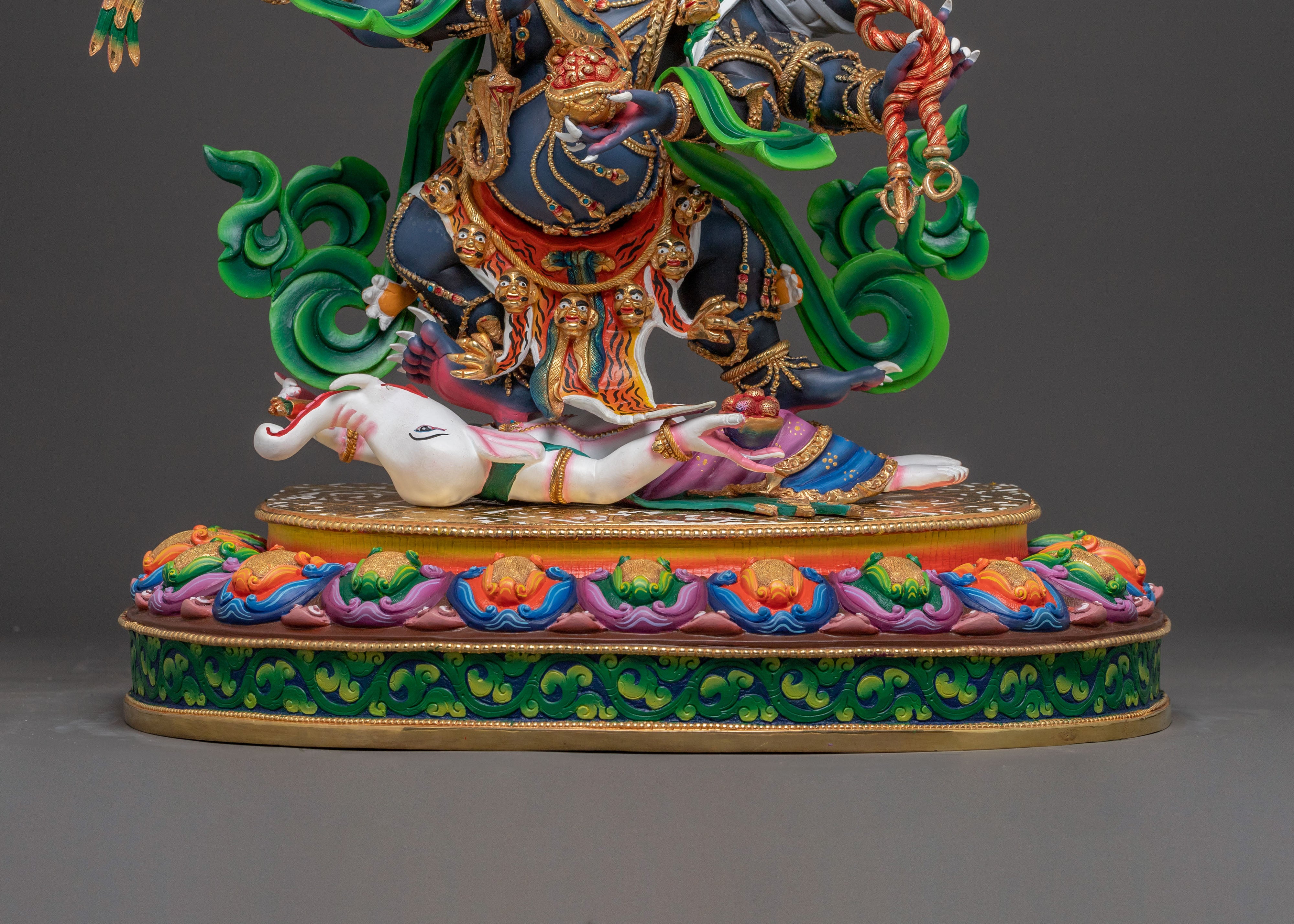 Handcrafted Six-Armed Mahakala Copper Statue – Majestic Protector