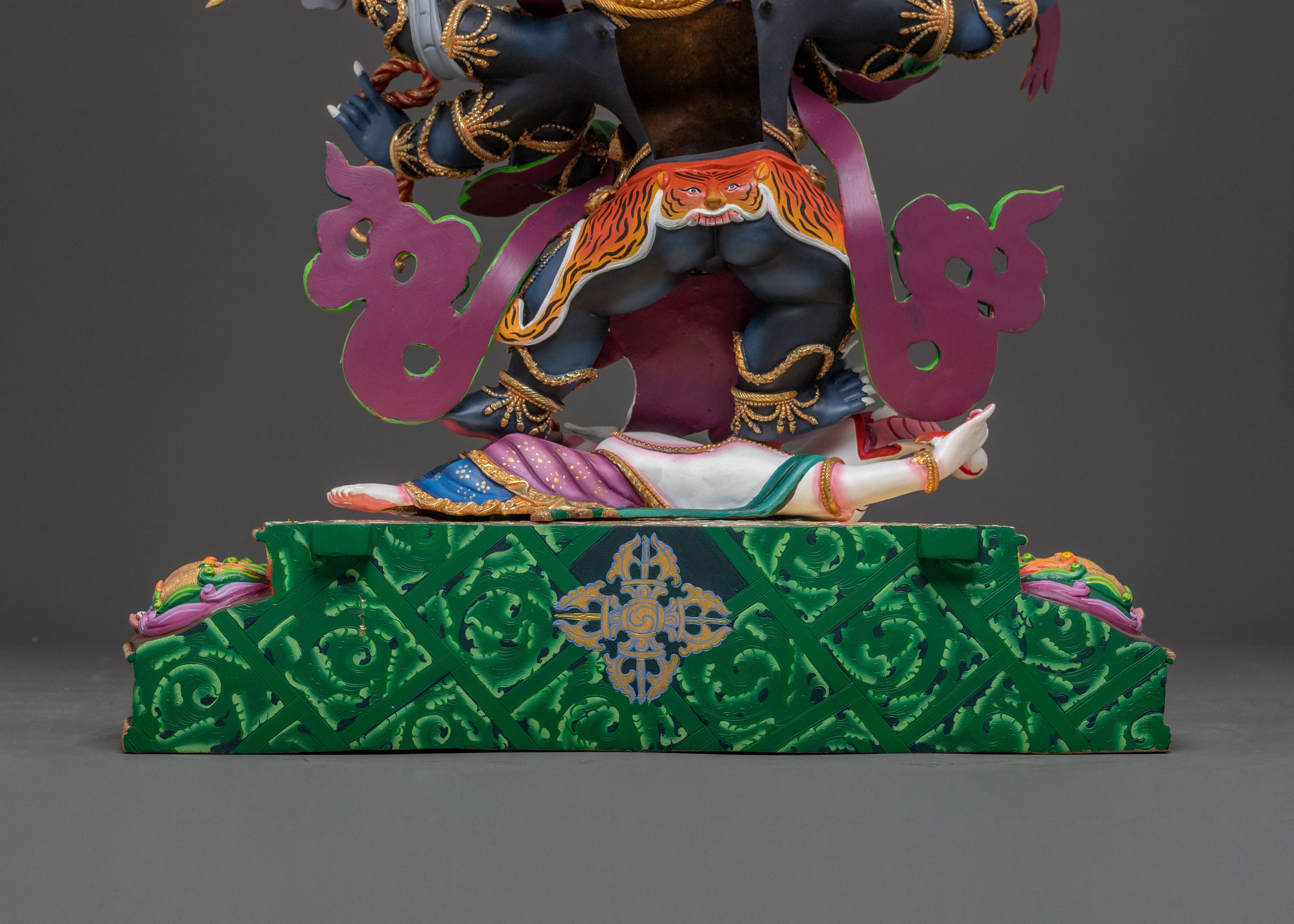 Handcrafted Six-Armed Mahakala Copper Statue – Majestic Protector