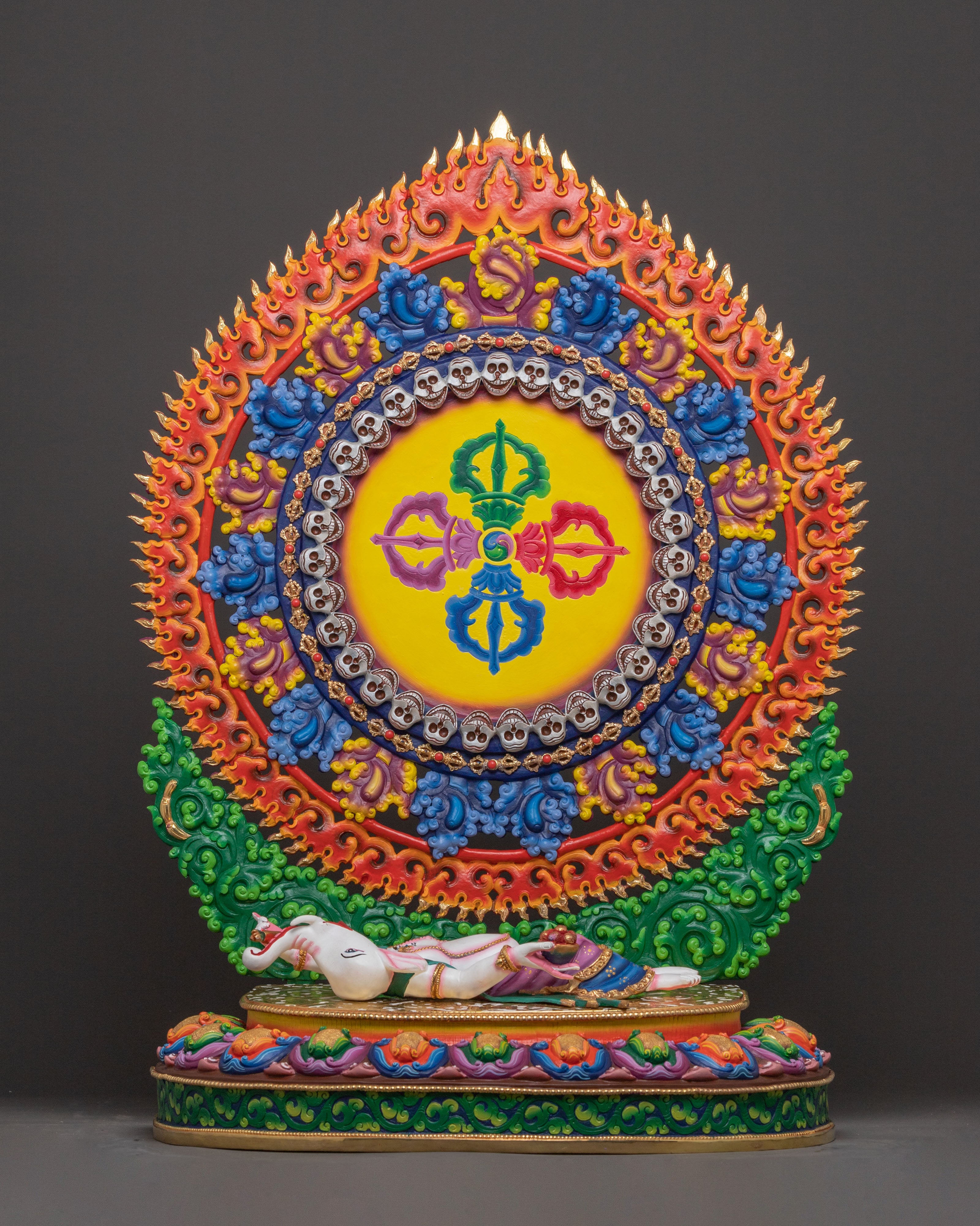 Handcrafted Six-Armed Mahakala Copper Statue – Majestic Protector