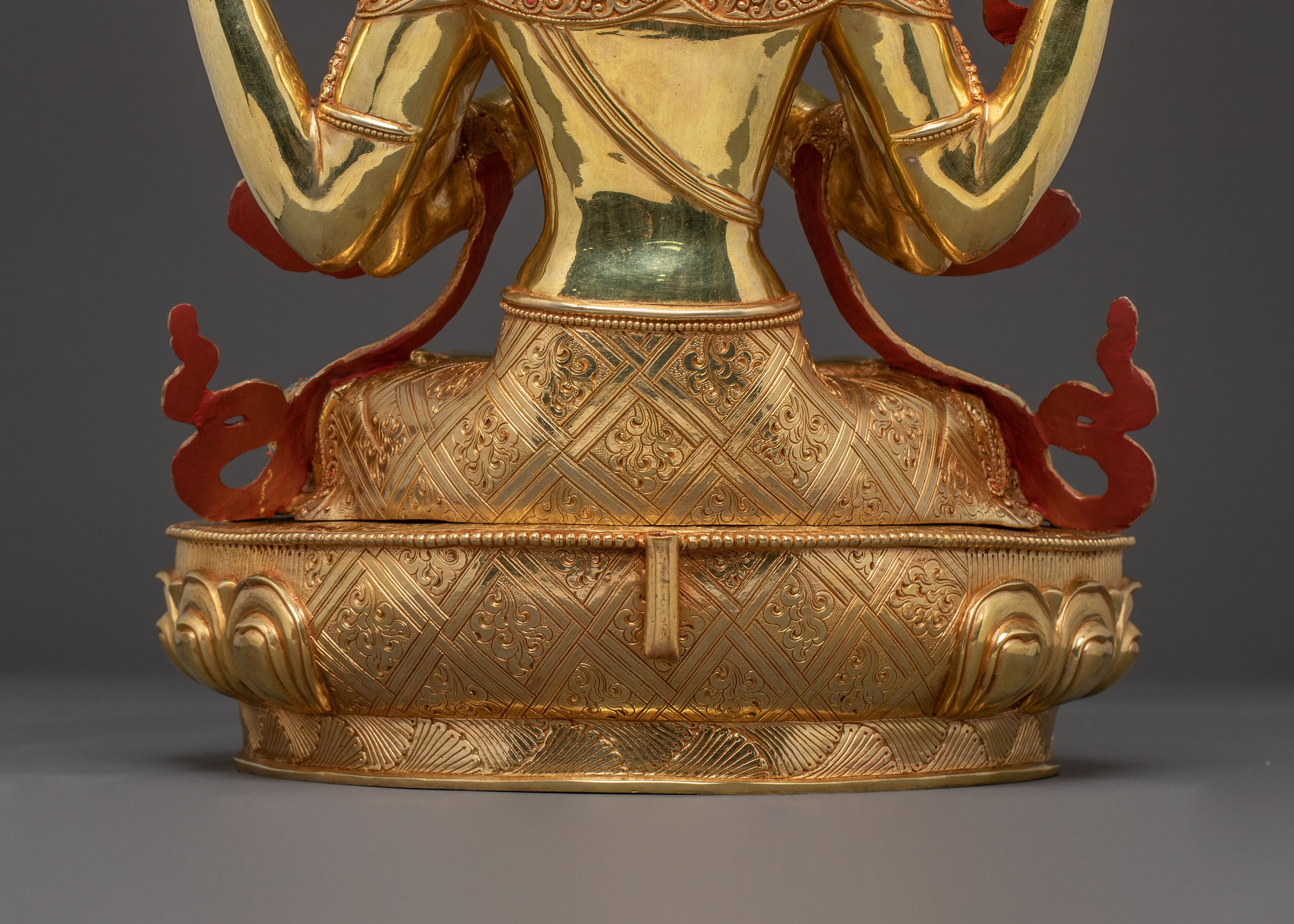 24k Gold Gilded Chenrezig Sacred Statue — Handcrafted Splendor