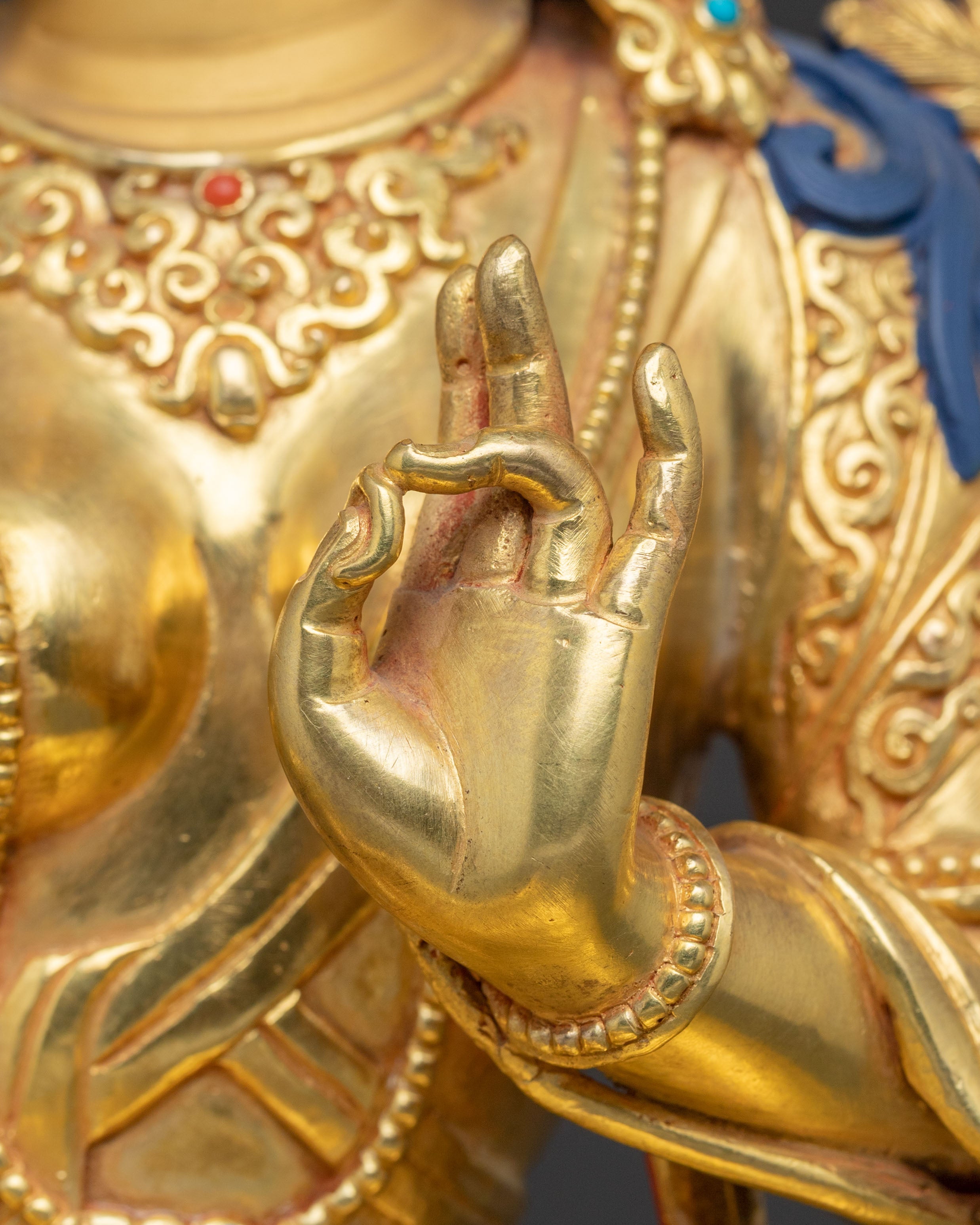 Green Tara Compassionate Statue – 24K Gilded Copper Art