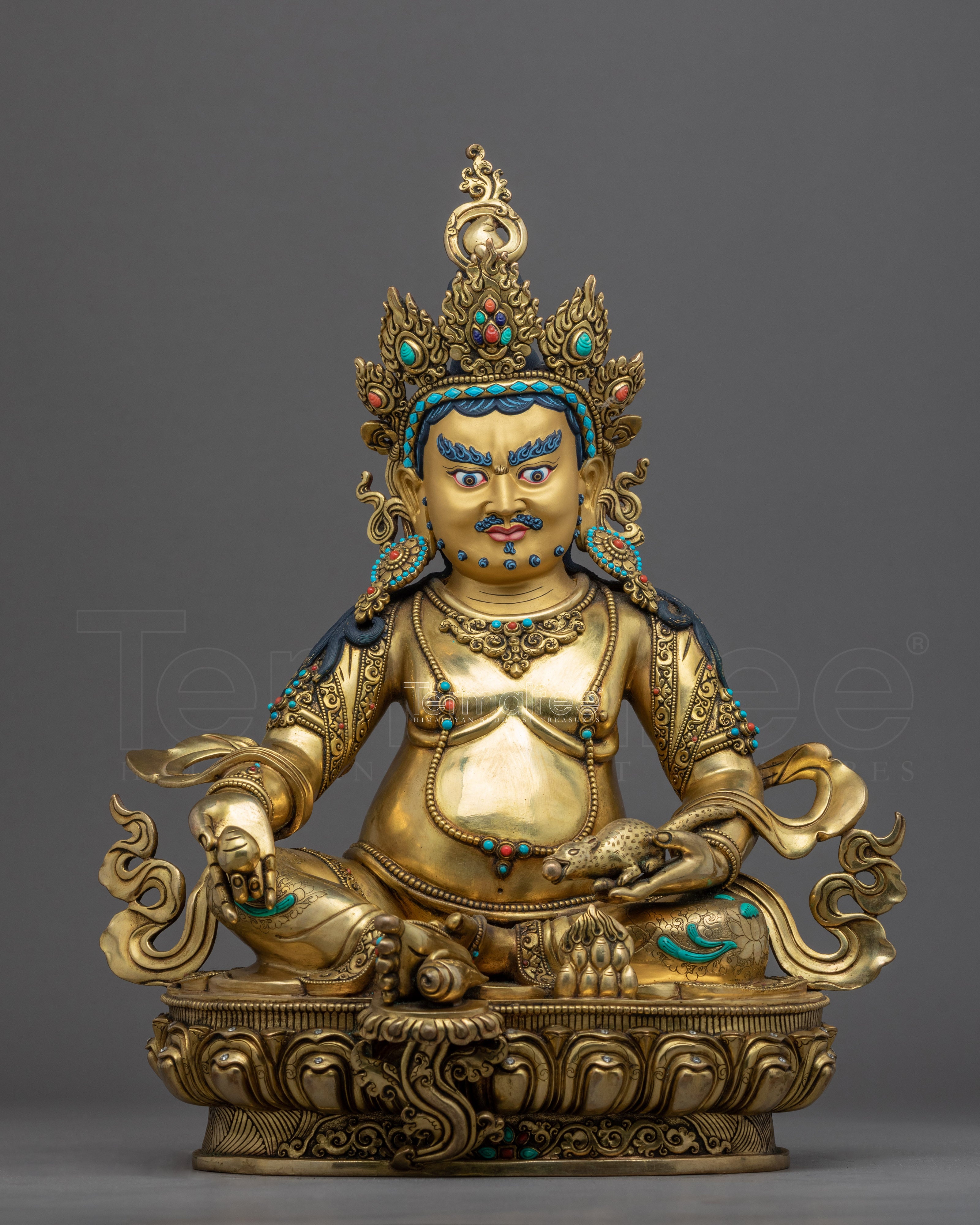 Yellow Jambhala Offerings Statue | Traditional Deity Of Wealth Sculpture