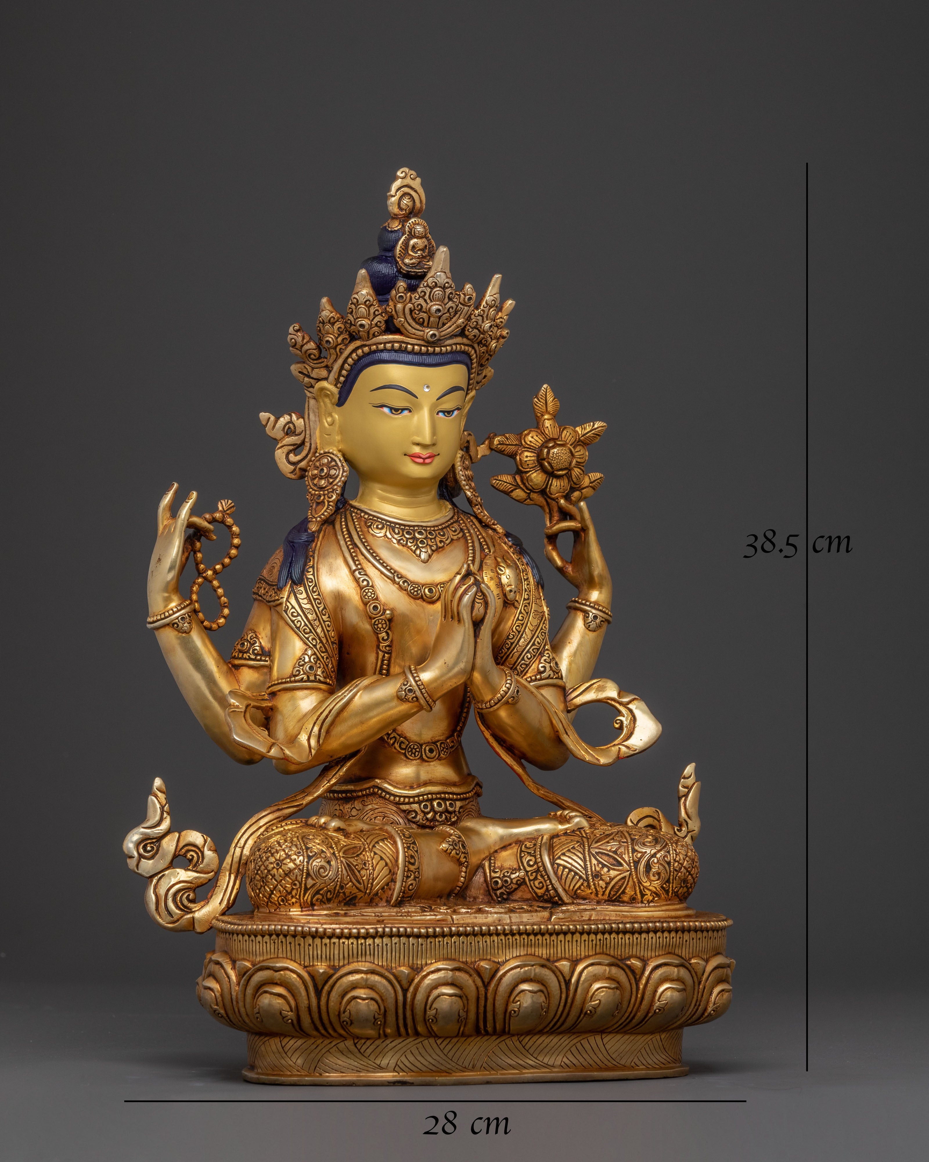 Six Bodhisattva Statue Altar Set | Hand-Gilded Copper Statue