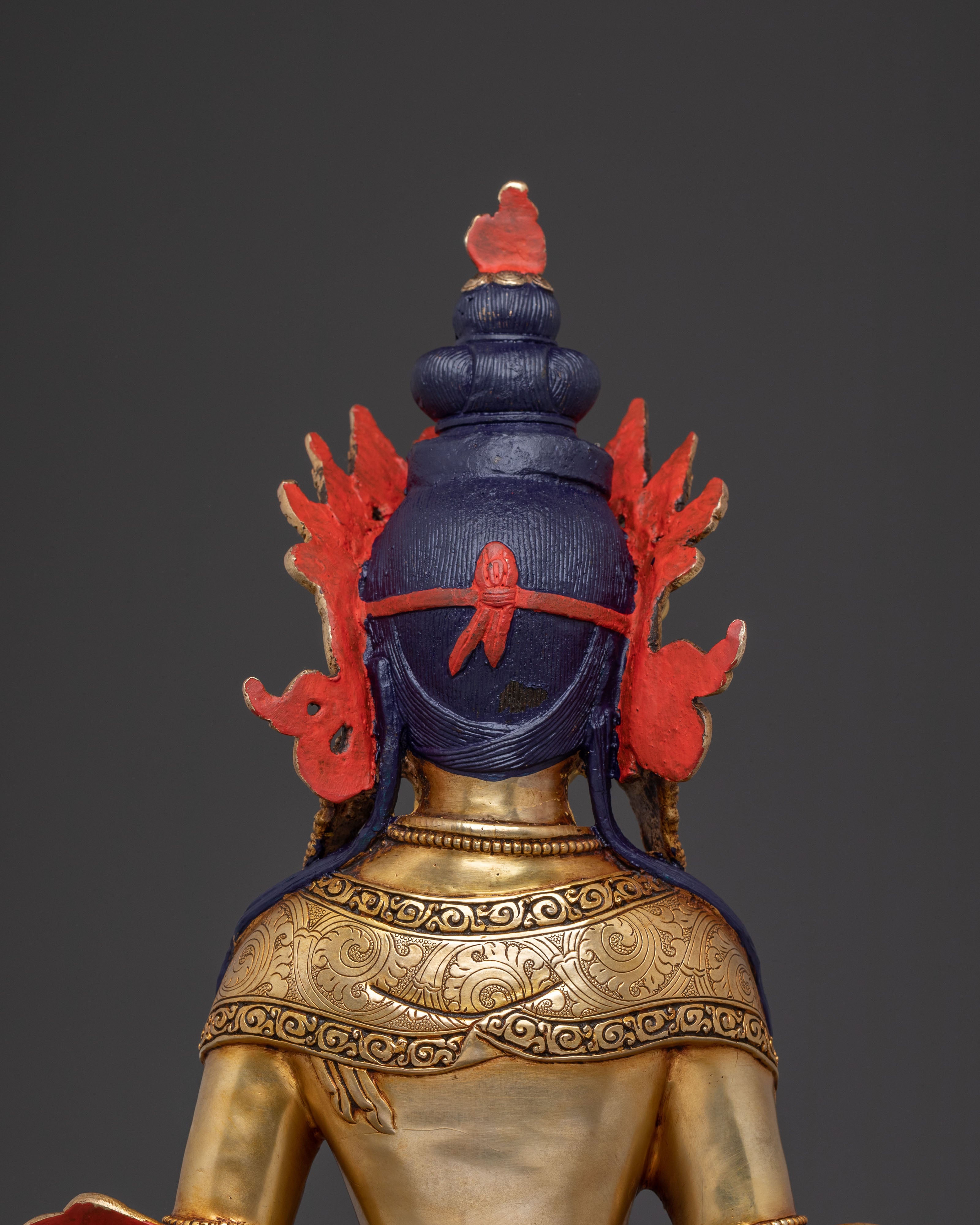 Statue of Long Life Blessing Amitayus | 24K Gold Gilded Statue