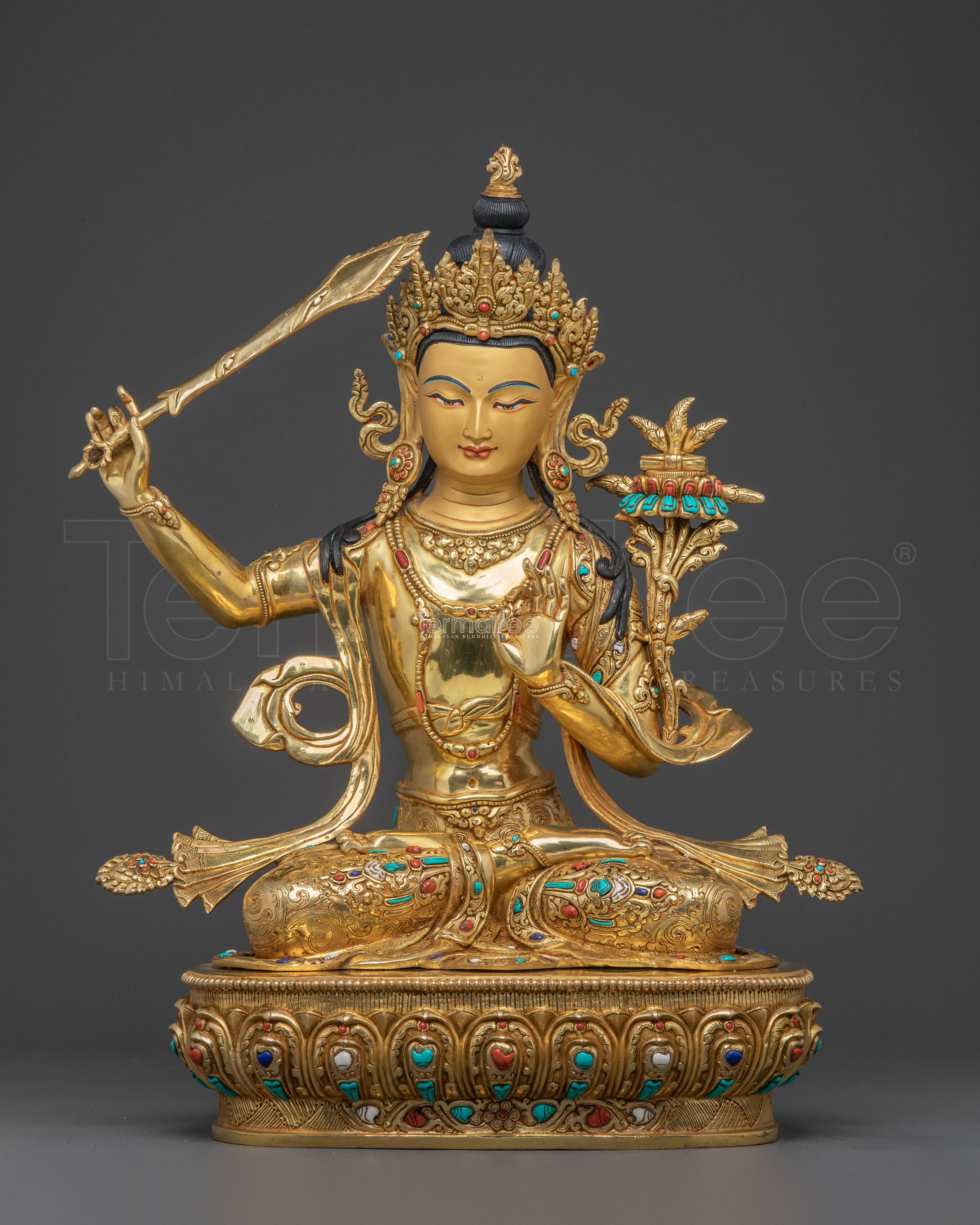 Copper Six Bodhisattva Statue Set – Hand-Gilded Art