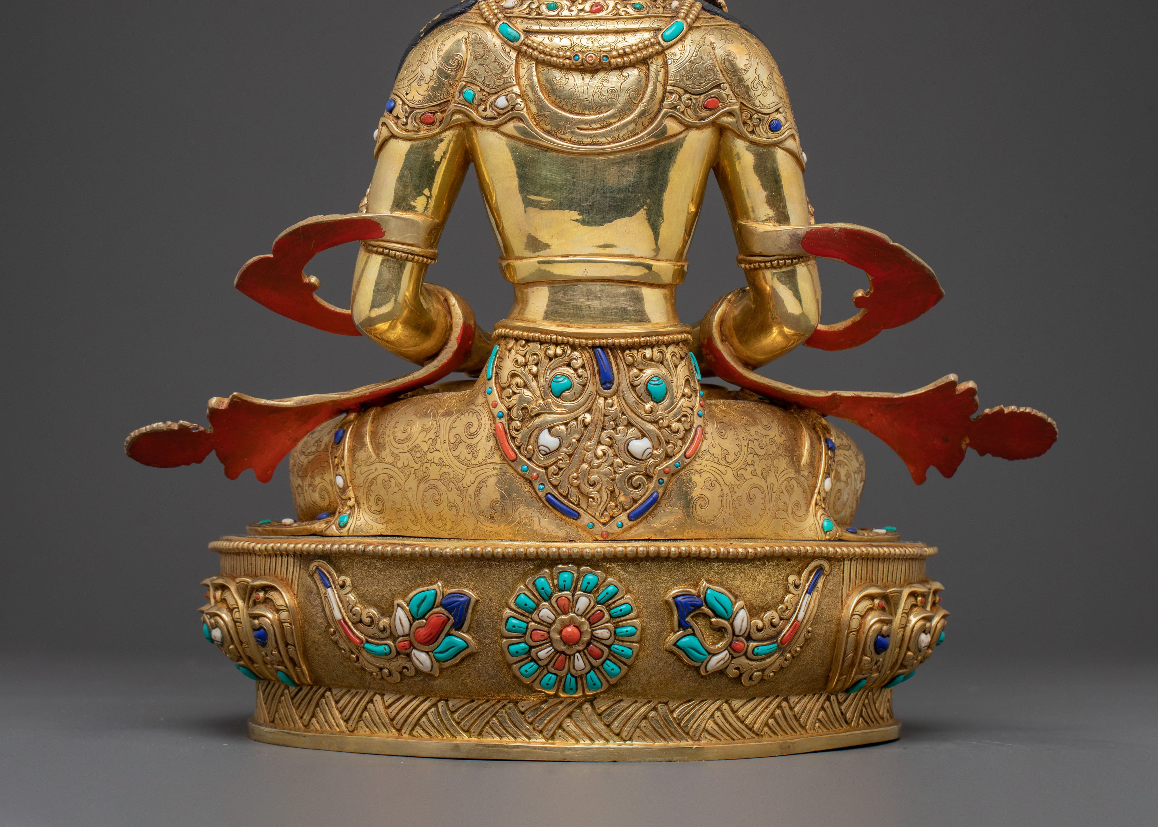 Sacred Longevity Amitayus Sculpture – Hand-Gilded Art