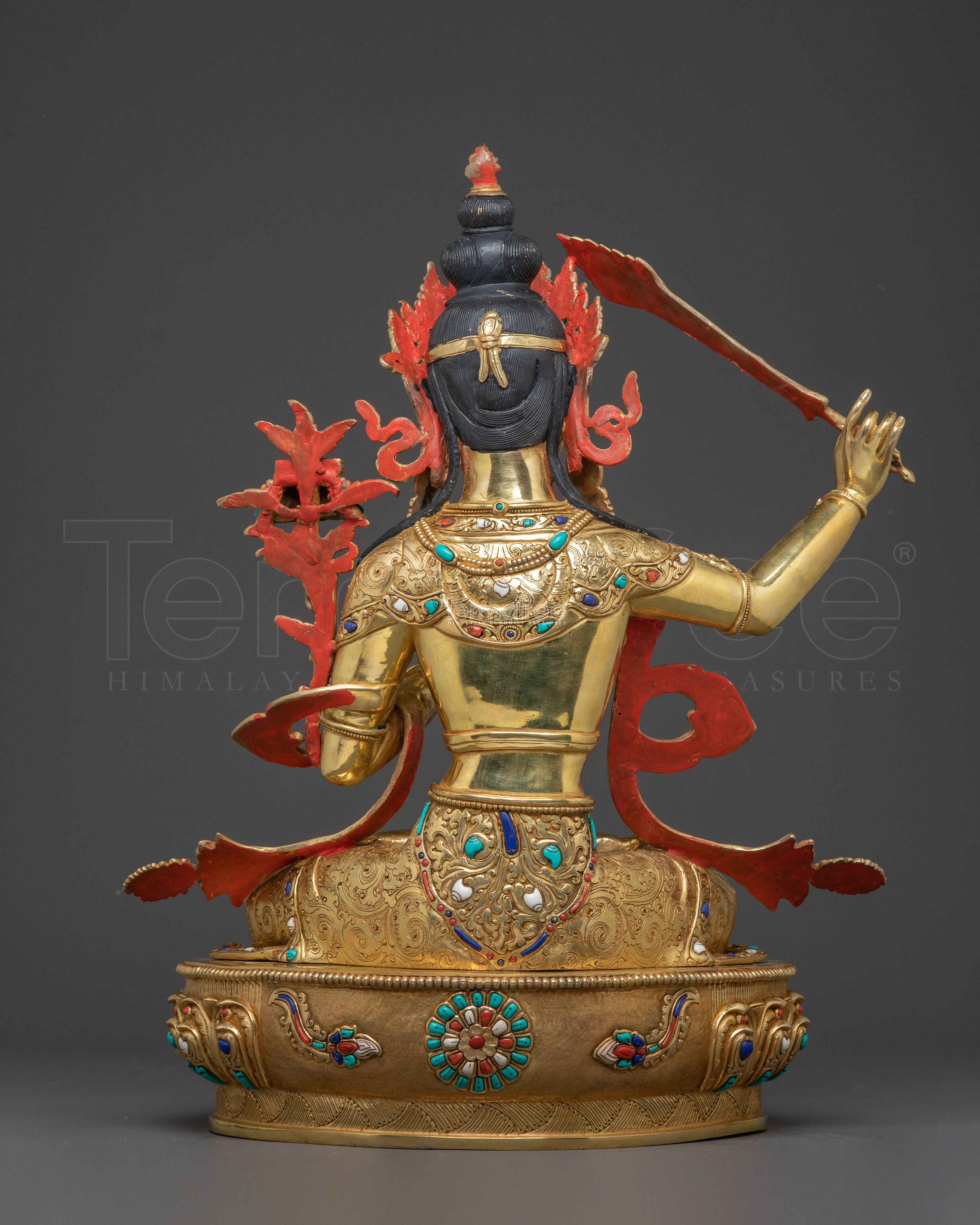 Manjushri Golden Statue: Meditational Decor