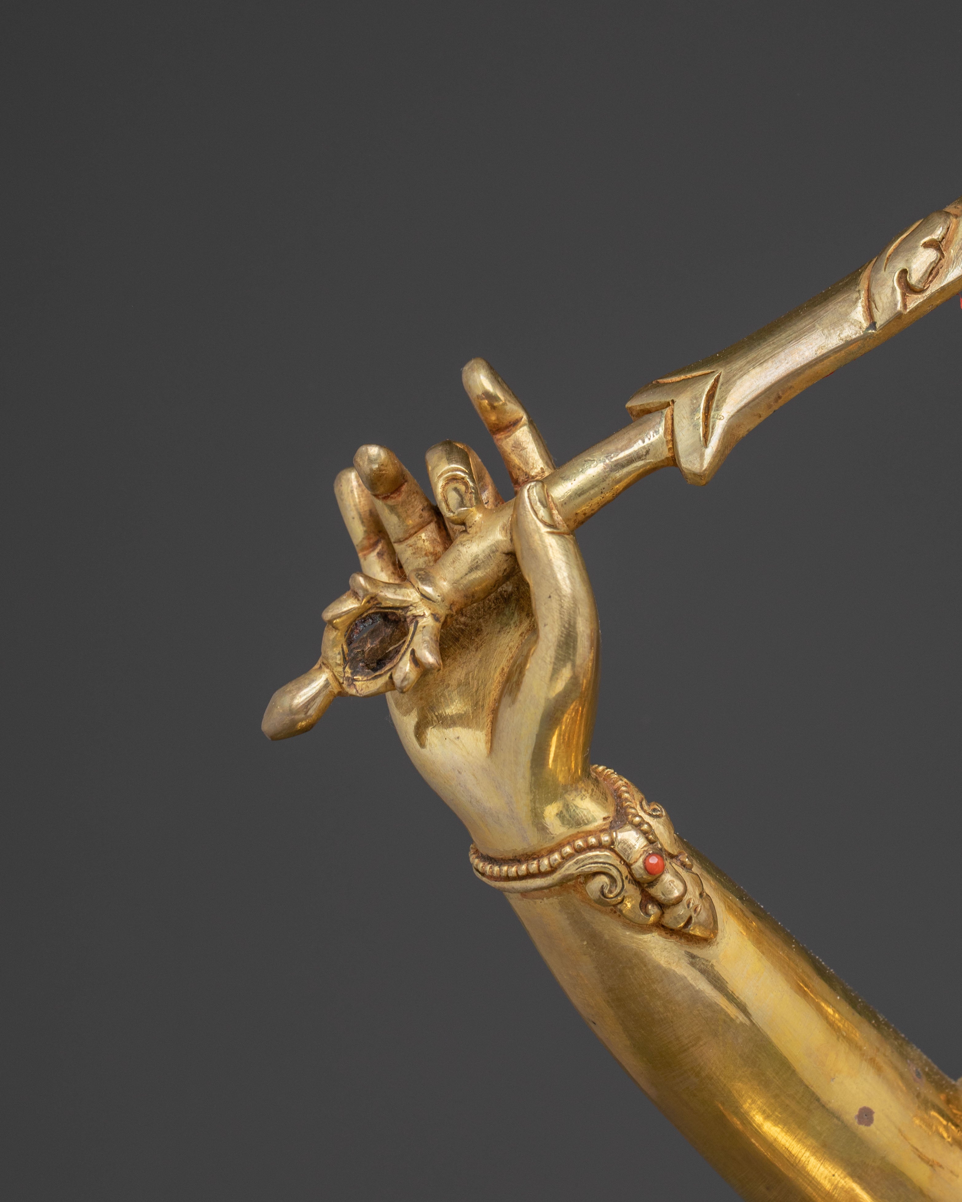 Manjushri Golden Statue: Meditational Decor