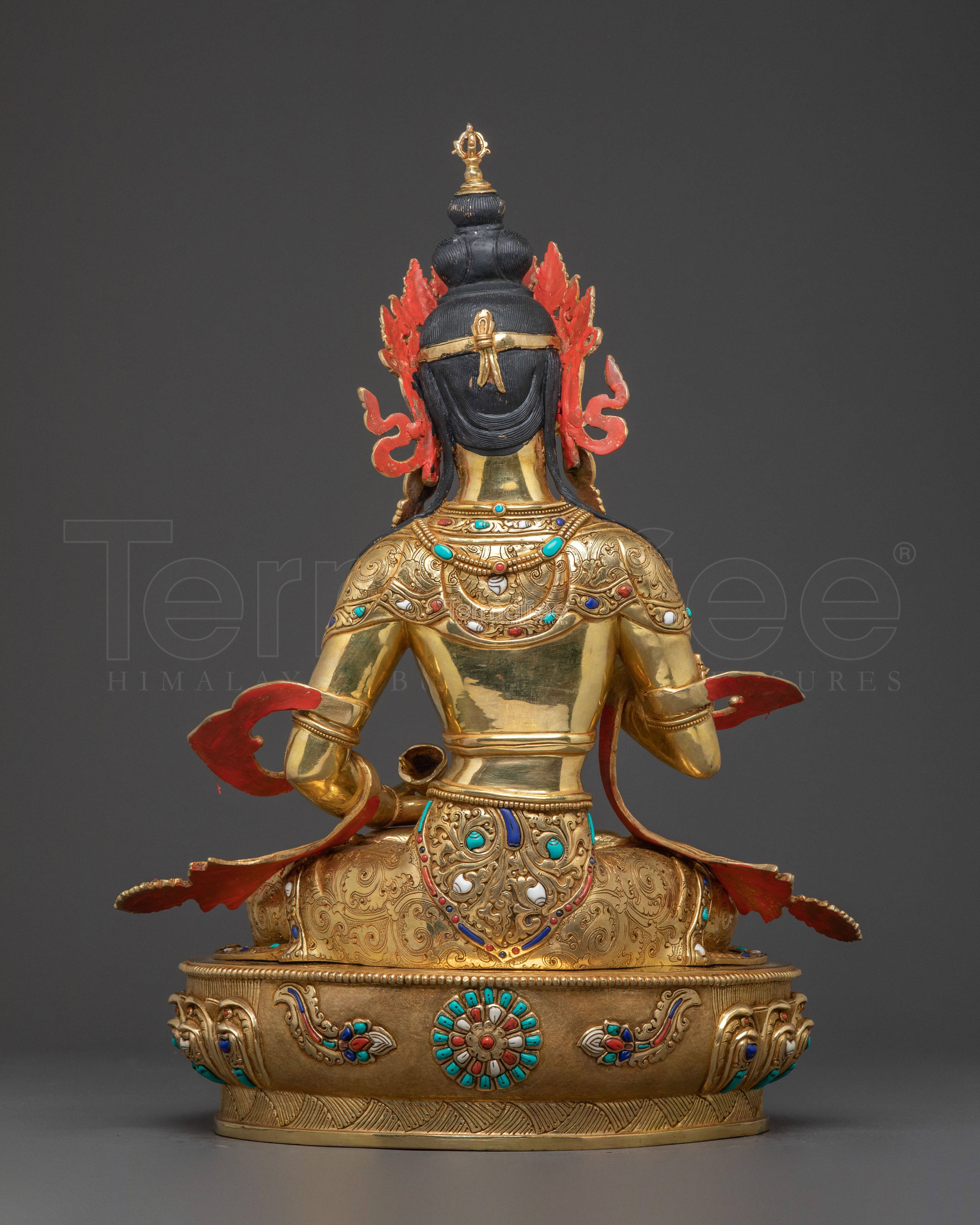 Vajrasattva's Pure Essence: A Sacred Vajrayana Vajrasattva Sculpture in 24K Gold