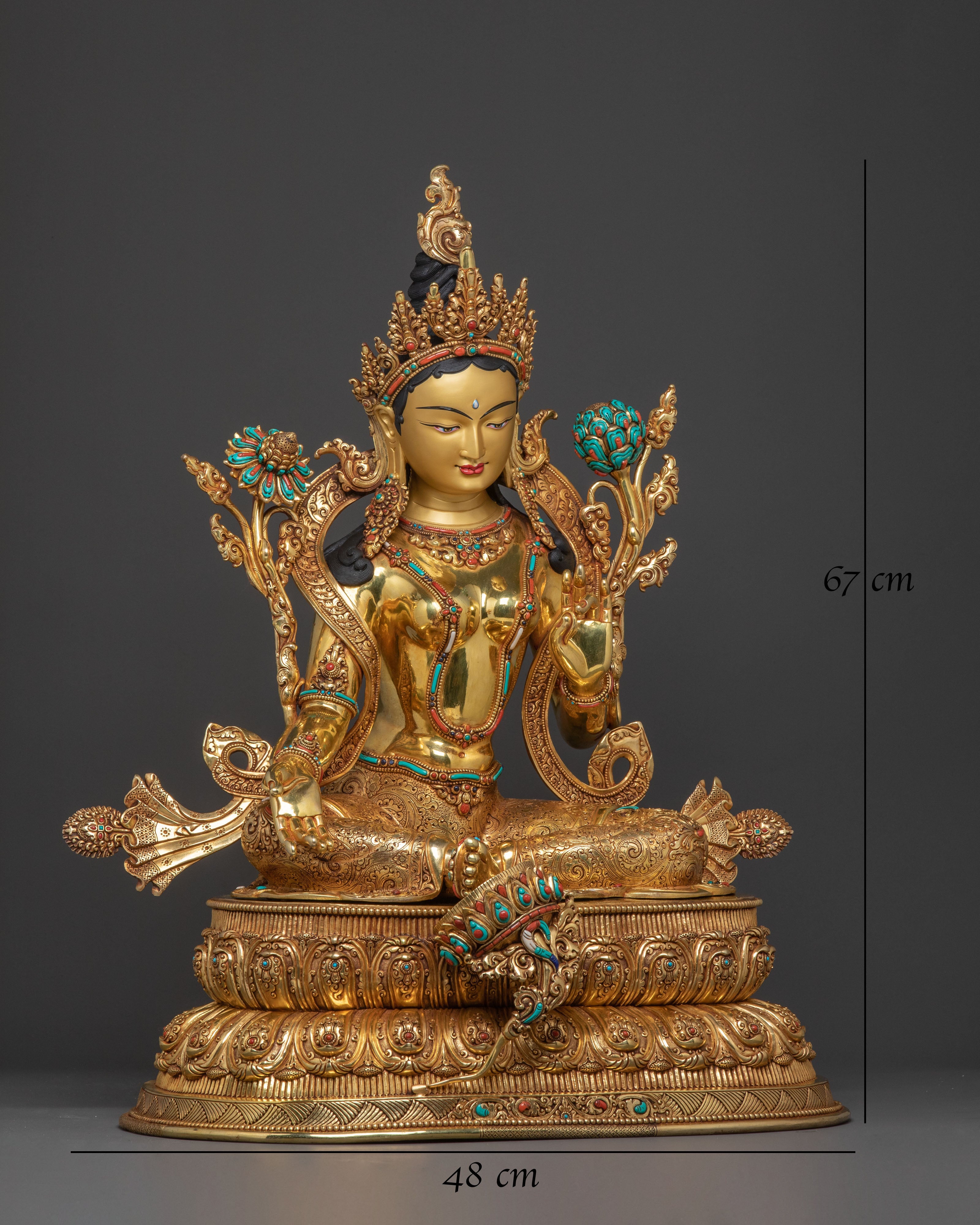 Radiant Mother Green Tara Statue | Himalayan Handcrafted Masterpiece