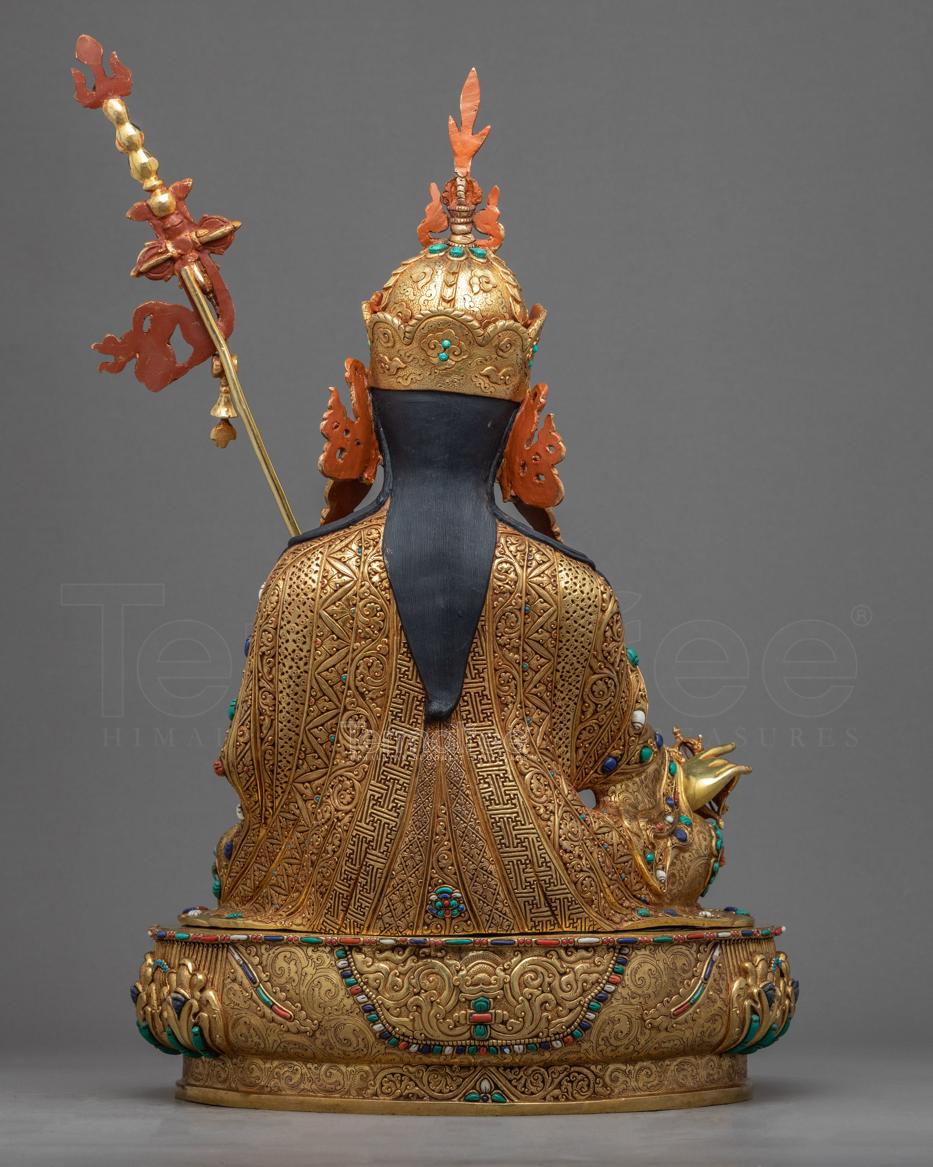 Guru Rinpoche Practice Sculpture | Lotus-Born Master Padmasambhava Gold Statue - Termatree